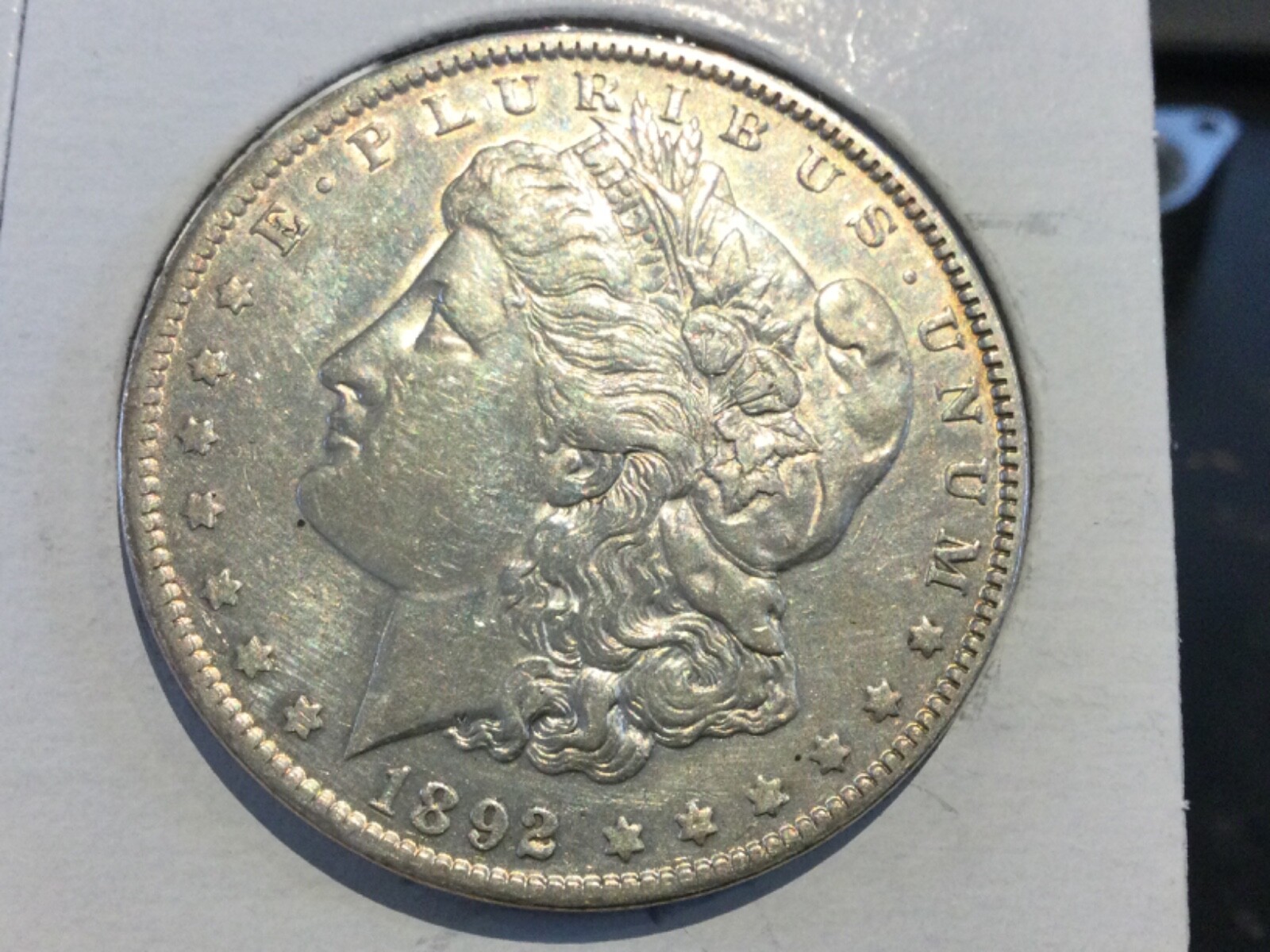 1892 Morgan Dollar in almost uncirculated