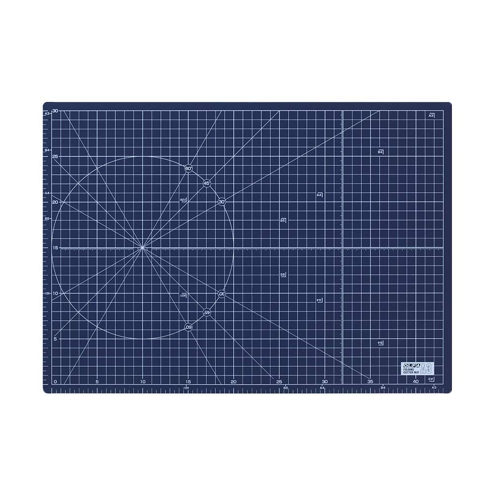 OLFA 223BSNV Folding Cutting Mat A3 Navy (32 x 45cm) Olefin resin