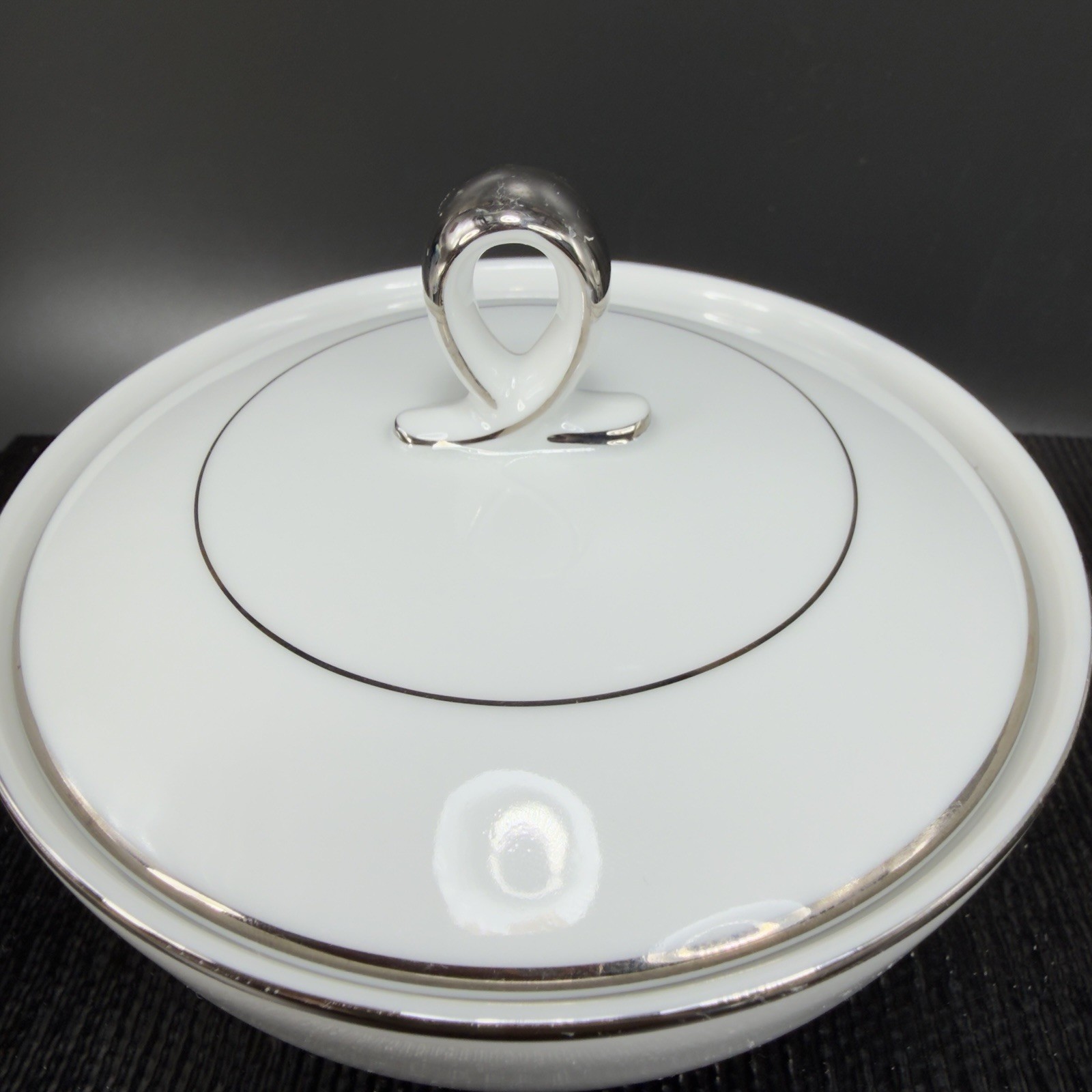 Mikasa Citation Sugar And Creamer Set Porcelain Fine China Silver Trim Japan VTG