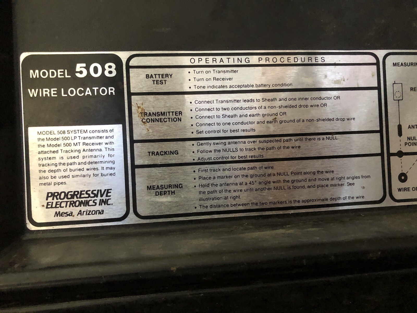 Wire Finder Model 508LP by Progressive Electronics