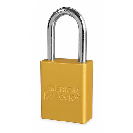 American Lock A1106kaylw22165 Lockout Padlock, Keyed Alike, Aluminum, Yellow, 1