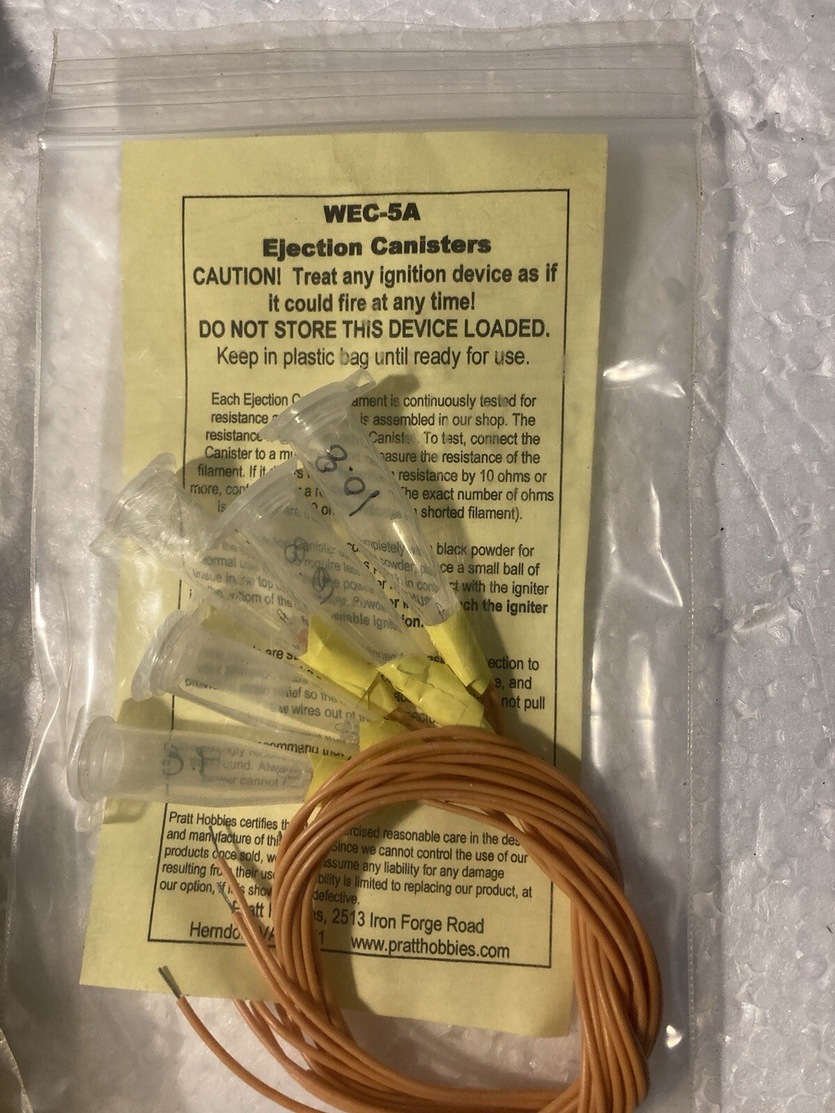 HotWire & Pratt Rocket Ejection Canisters 5 g. & 1.5g 2-10 packs & lots more!