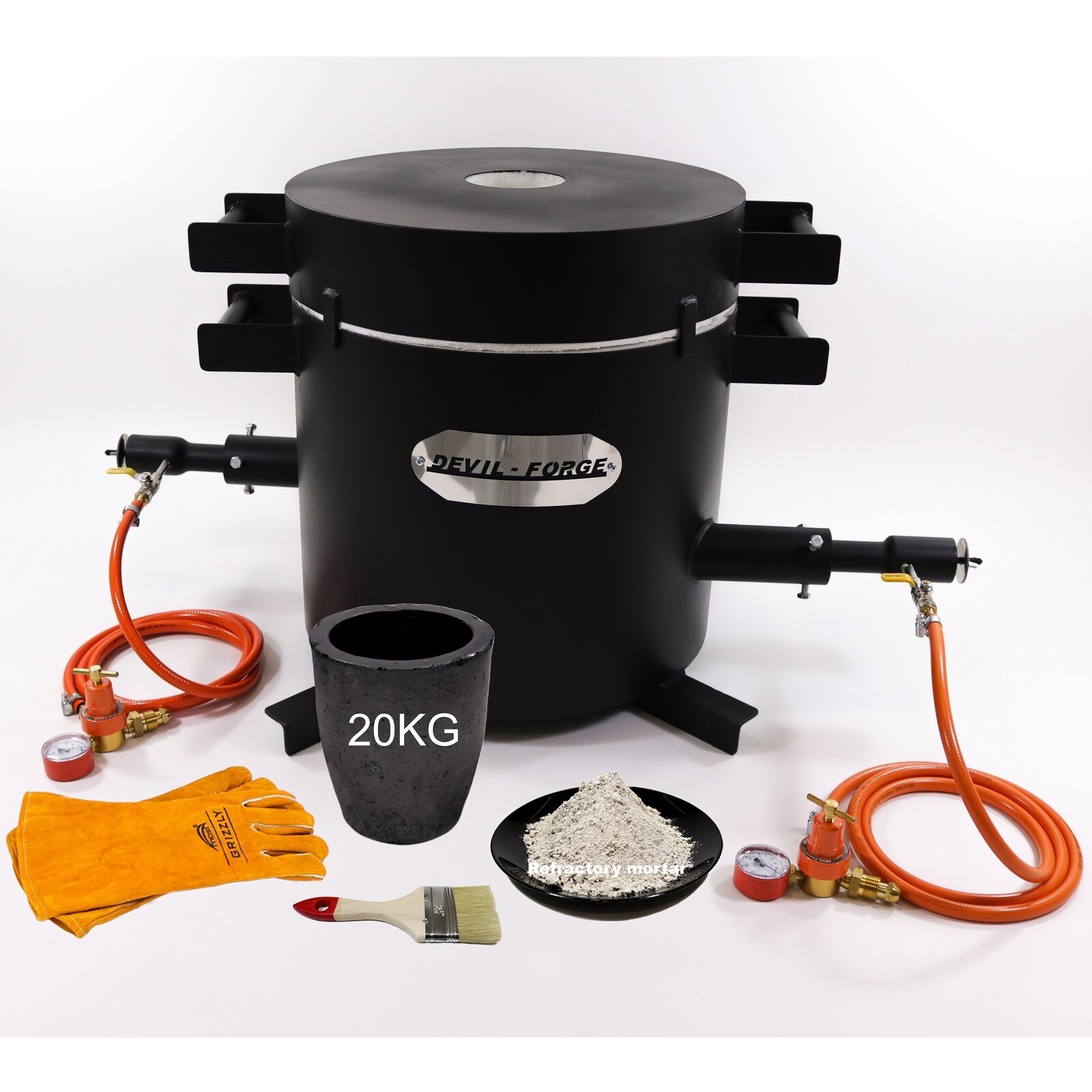 FB3Hb–20KG GAS METAL MELTING FURNACE Propane Forge Copper Brass +Crucible USA