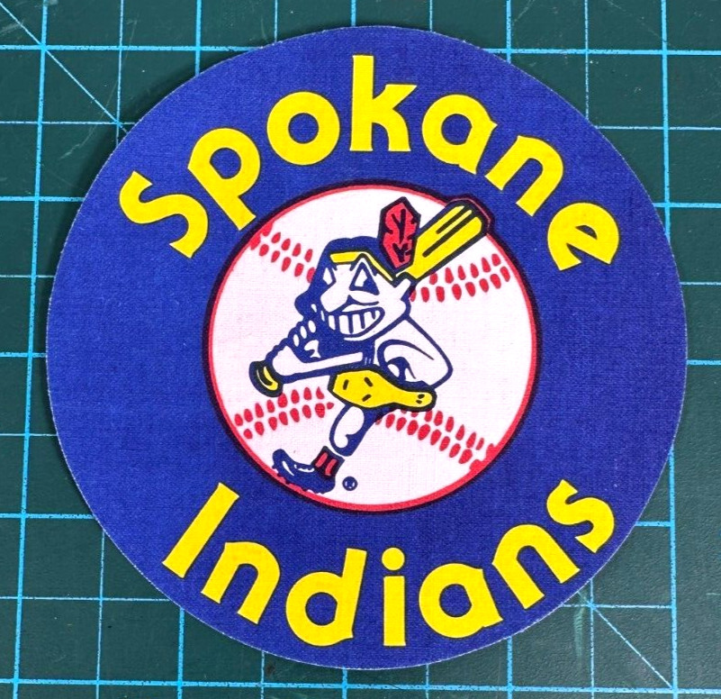 VTG SPOKANE INDIANS MINOR LEAGUE MLB 4" TEAM IRON ON PATCH CHIEF WAHOO FABRIC
