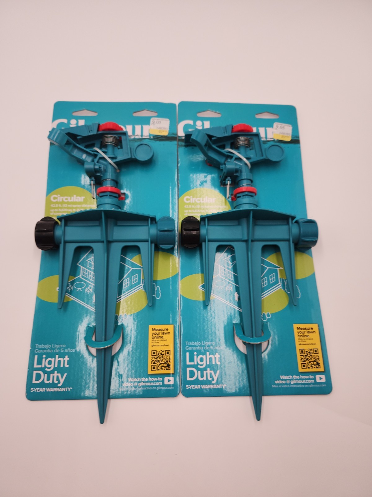 Lot of 2 Gilmour Polymer Spike Base Impulse Sprinkler 5670 sq ft