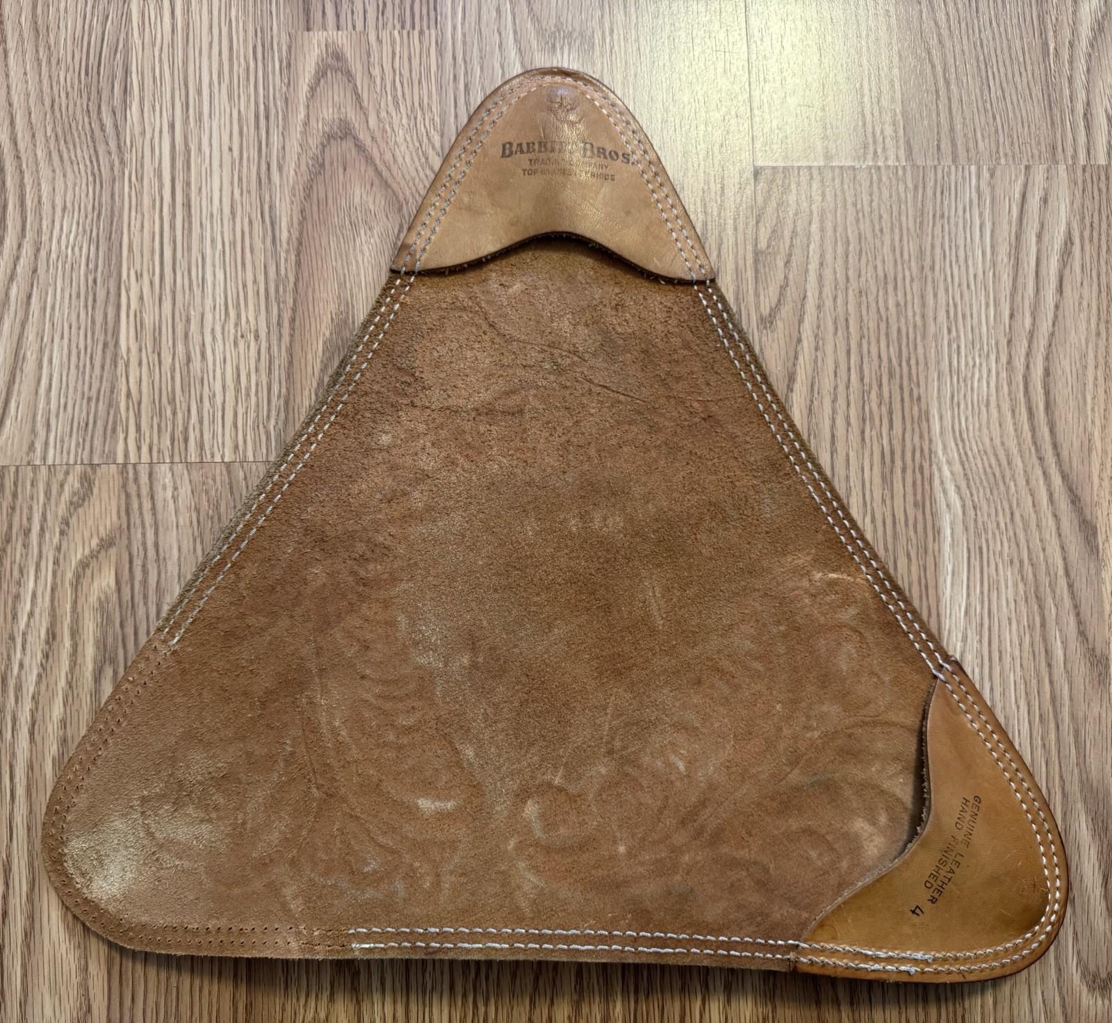 Babbitt Bros Hand Tooled Leather Tripod Folding Saddle Stool Seat Only