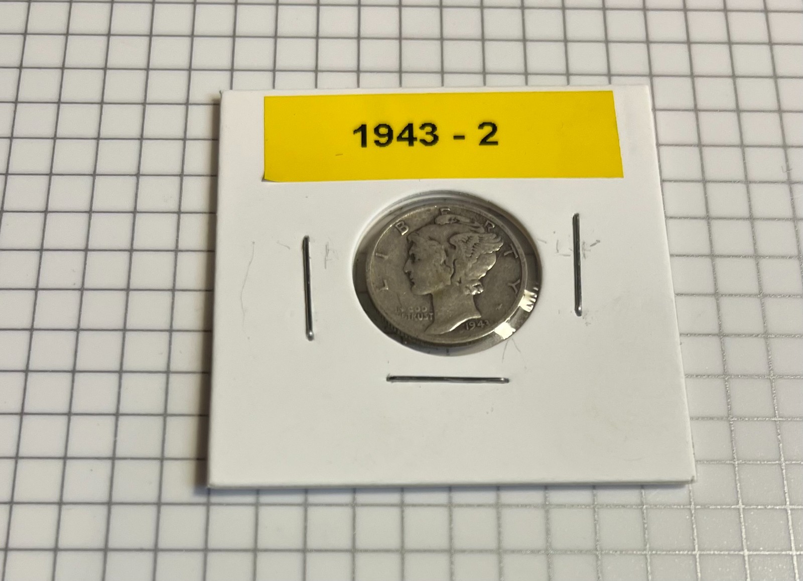 US 1943 Mercury Dime - 10 Cent Silver Coin, 90% silver!!