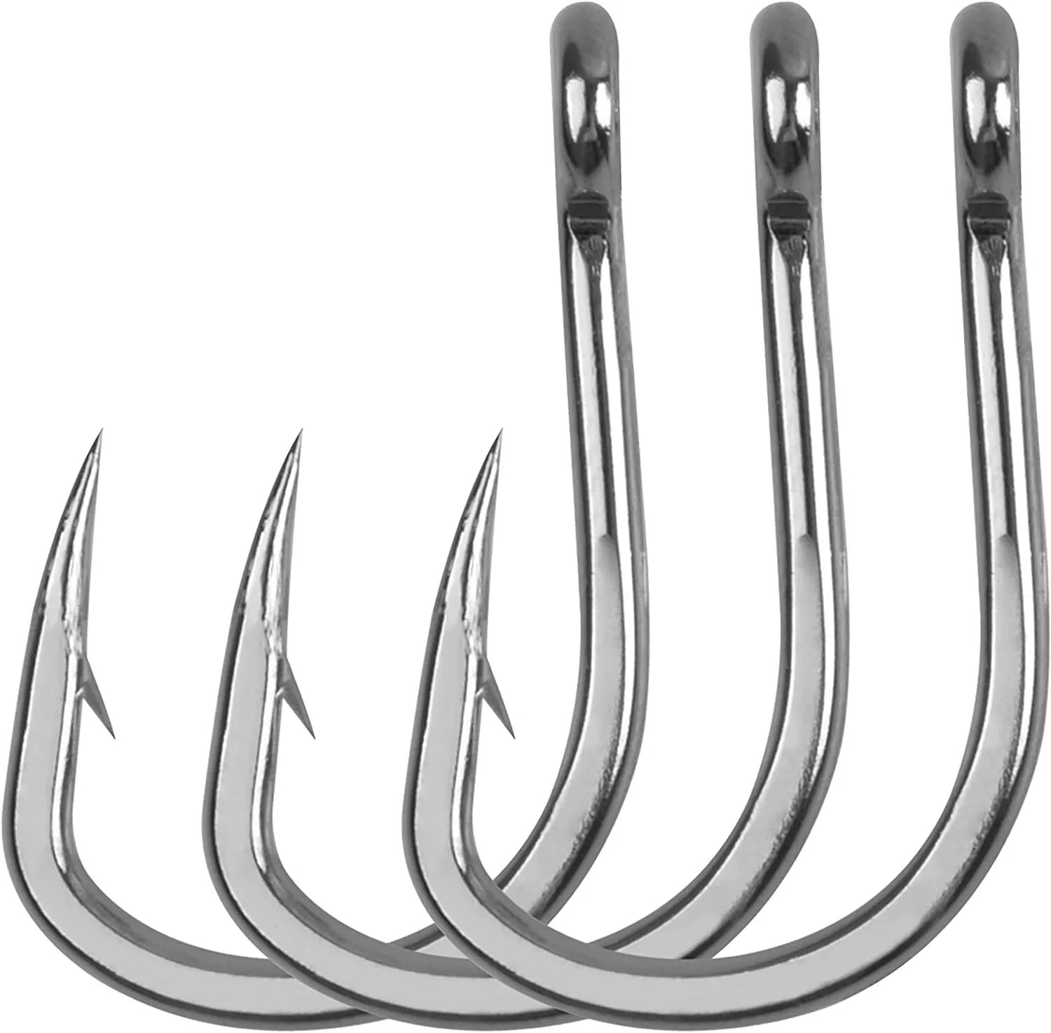 10827 Stainless Steel Barbed Fishing Live Bait Saltwater Hooks Big Game 1/0-12/0