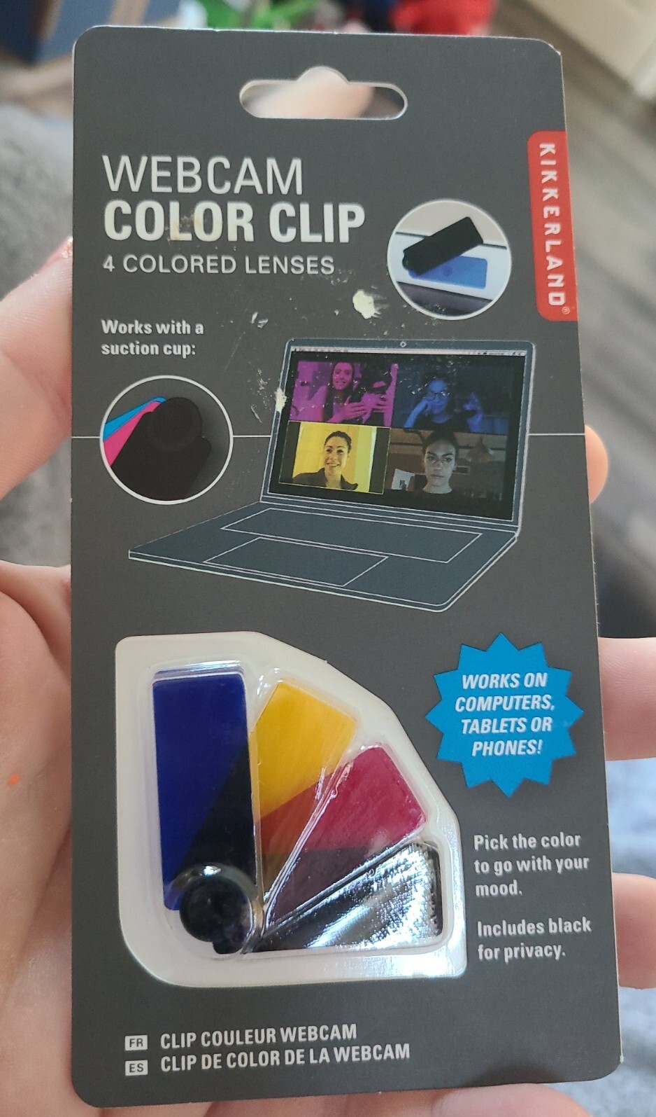 Webcam Color Clip 4 Colored Lenses By Kikkerland NEW Free Shipping