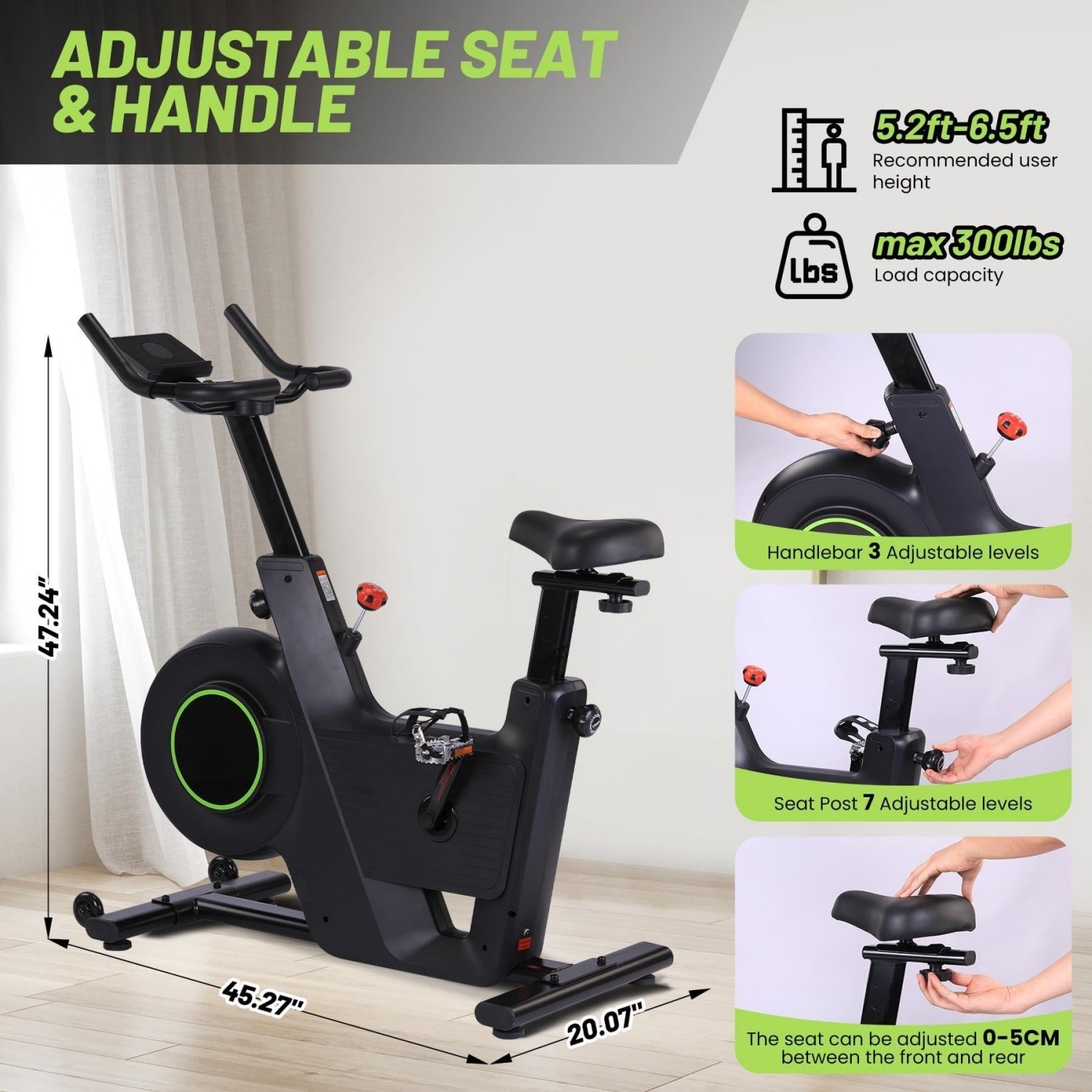 Exercise Bike,Indoor Cycling Bike for Cardio, Plus Magnetic Resistance/Brake Pad