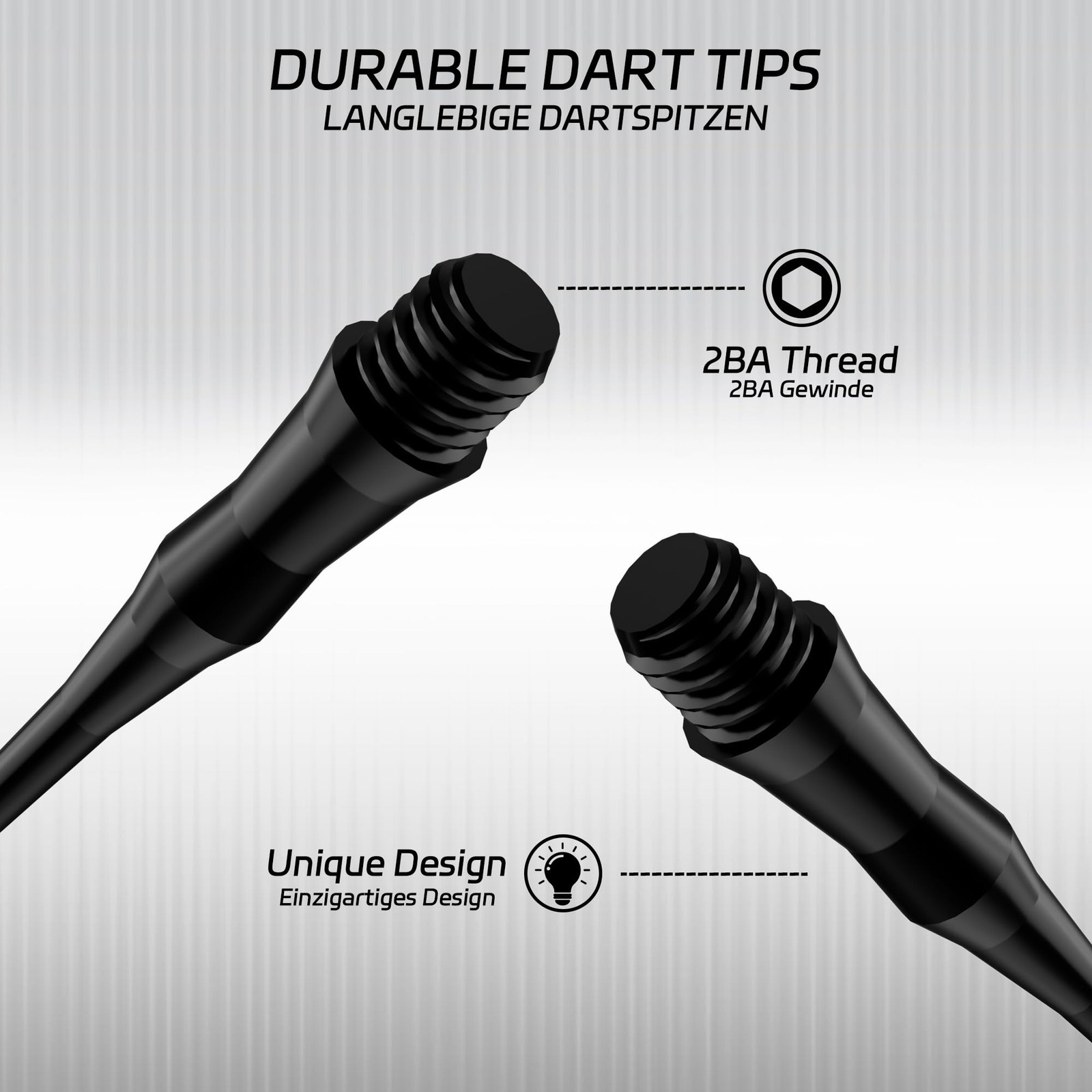 CyeeLife 2BA Thread Soft Tip Dart Points 100 Pack, Plastic Dart Tips Replacem...