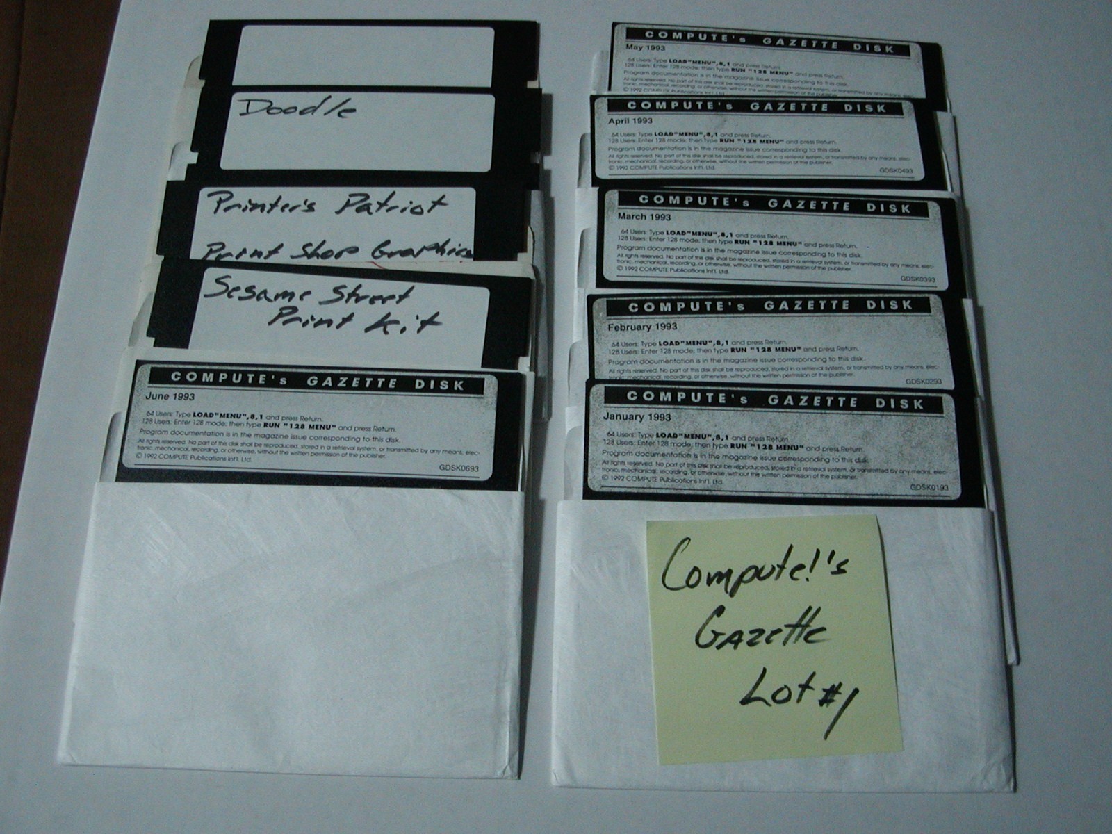 Commodore Compute!'s Gazette Lot of (10) Disks 1993 Tested Working