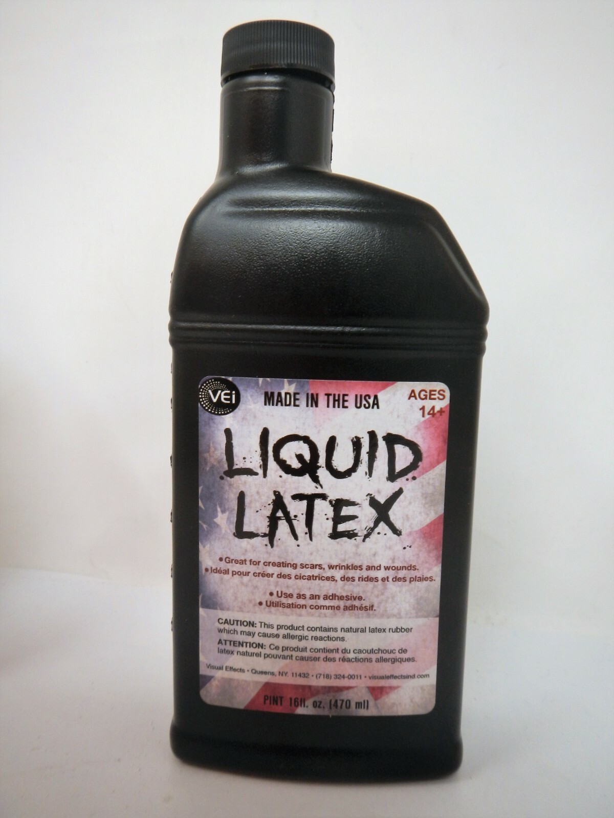 VEI Liquid Latex Halloween Horror Facial Makeup Adhesive Scars Wounds 16oz 2pk