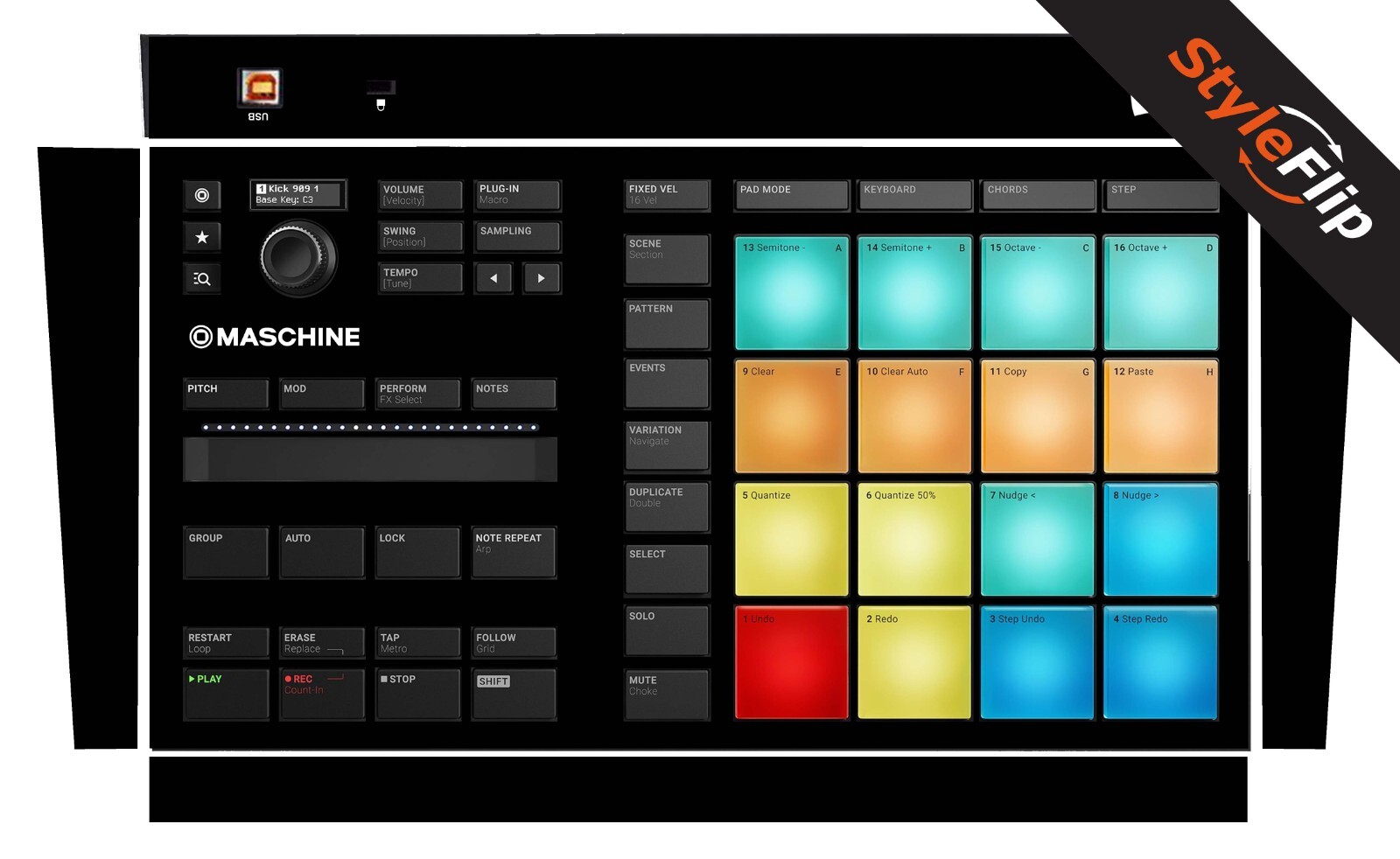 NI Maschine Mikro MK3 Skins | Color Black | Protective Decal | StyleFlip Skins