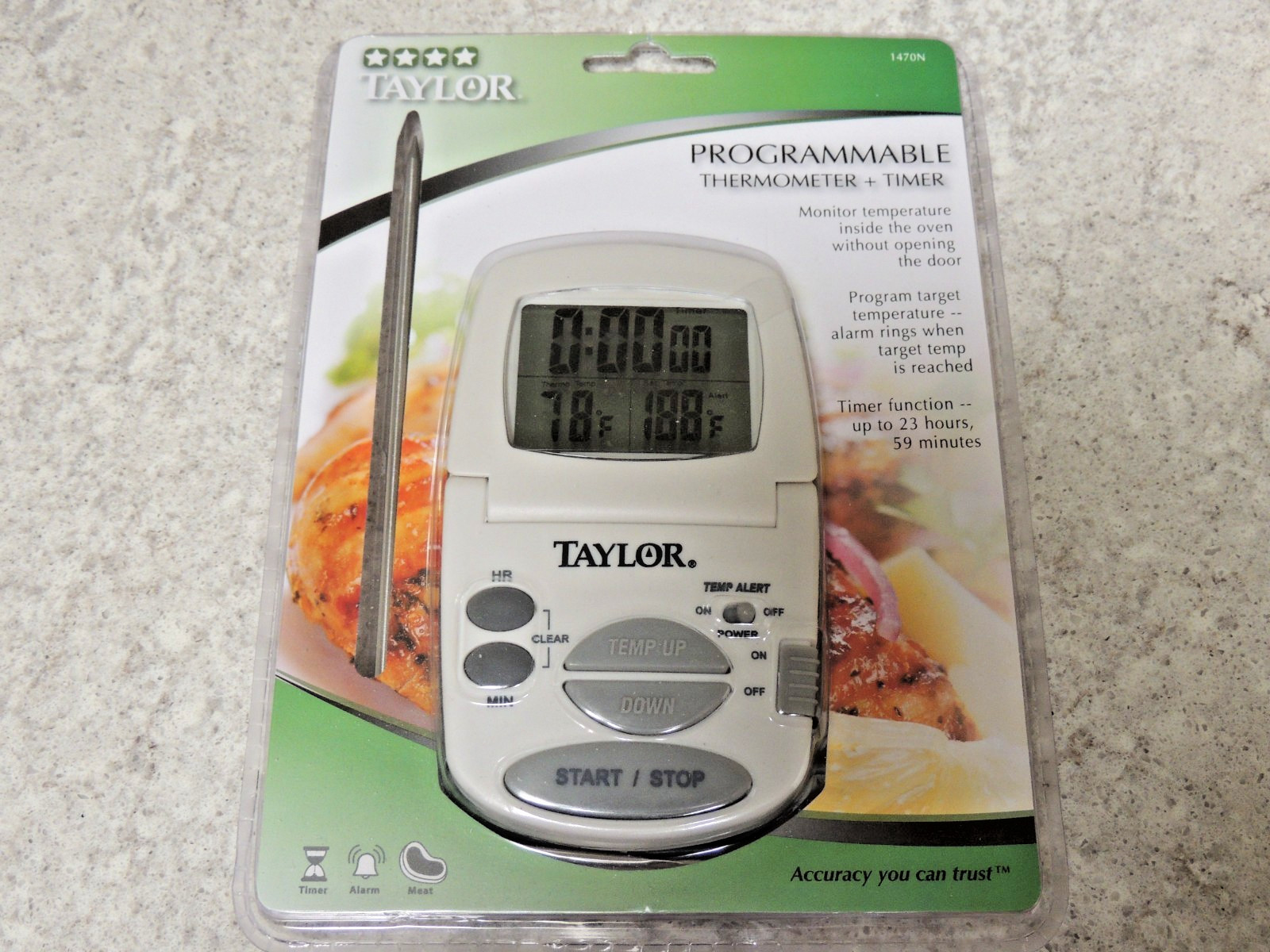 Taylor Programmable Thermometer Timer 1470N New