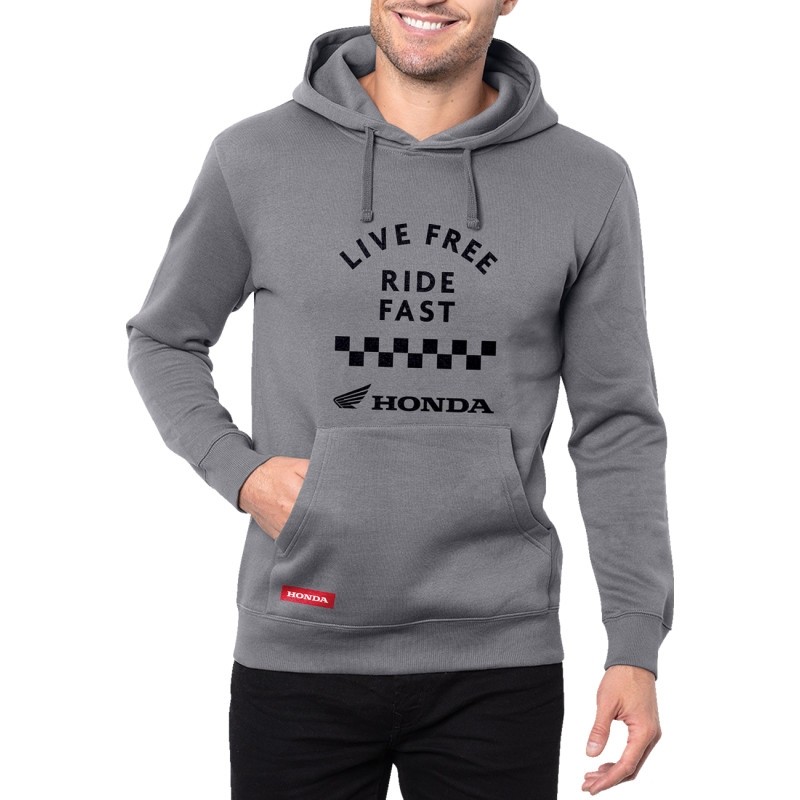Honda Collection Honda Live Free Ride Fast Hoodies Md Gray #LEM25S-M57-M