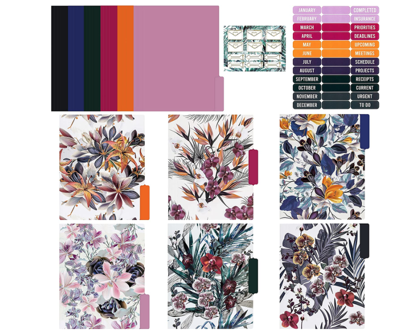 2 - Nelovi Decorative File Folders Set 12 Pack Letter Size