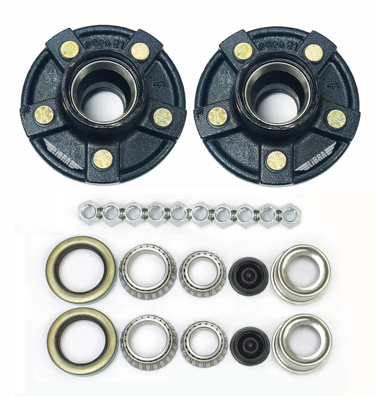 LIBRA 5 Lugs Trailer Idler Hub Kits 5 on 5 5x5 for 3500 lbs Trailer Axle Pack 2