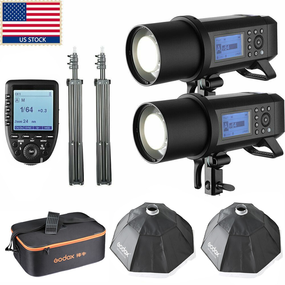 800w Godox AD400Pro 400Ws TTL 2.4G Studio Outdoor Flash Case +Softbox f Wedding