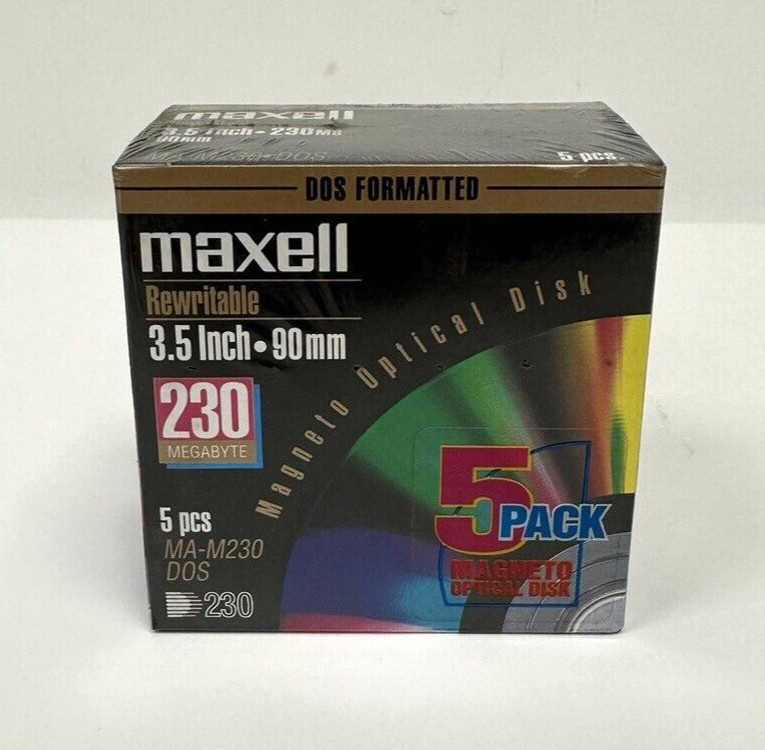 *Sealed* Brand New Old Stock- Maxell MA-230 DOS - 3.5 Inch - 90mm - 230 Megabyte