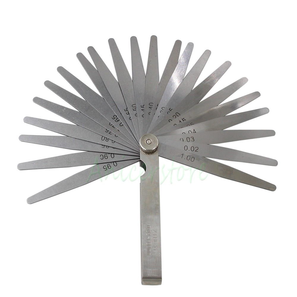 23 Blades Feeler Gauge Metric Gap Filler 0.02-1.0mm Thickness Gage Measure Tool