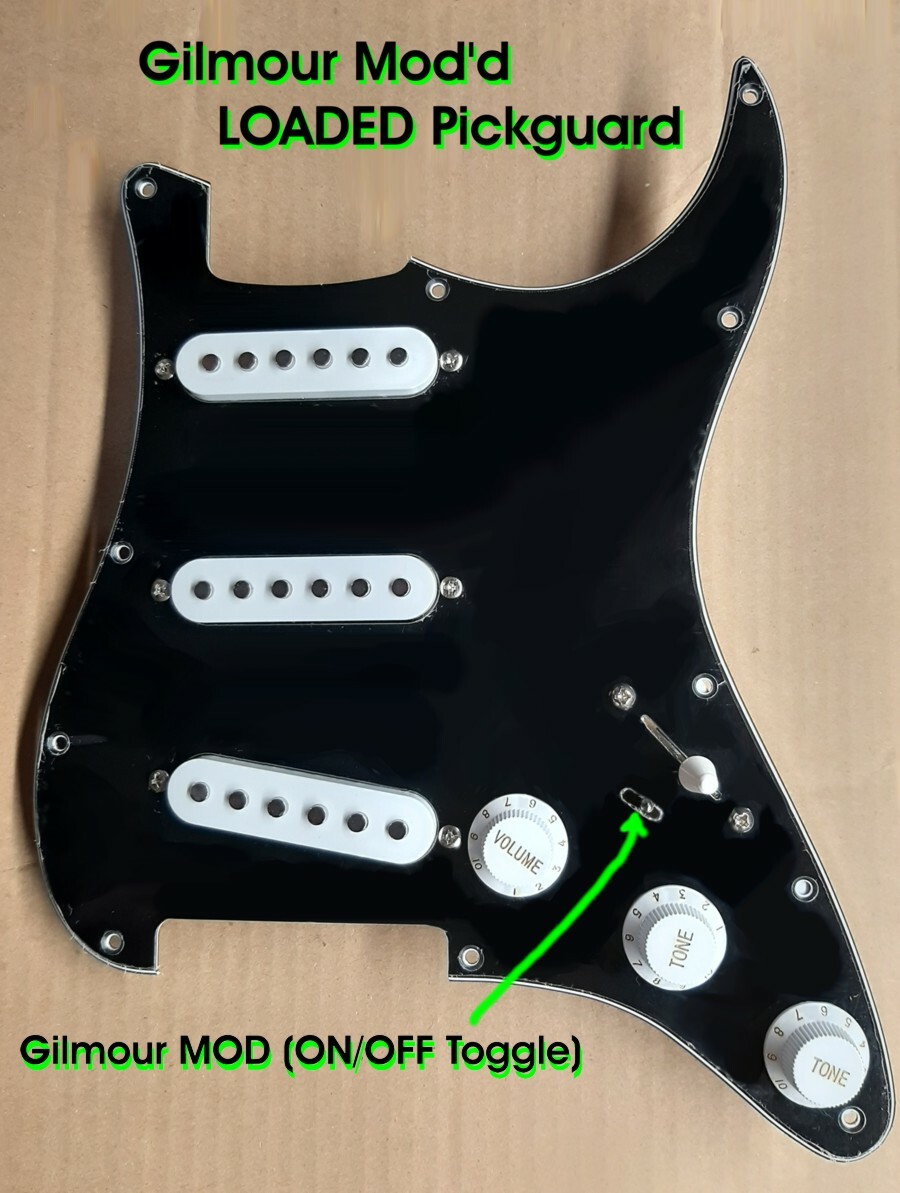 2026 Gilmour Style STRAT SSS 11-HOLE LOADED PICKGUARD w/ MOD ON/OFF Toggle