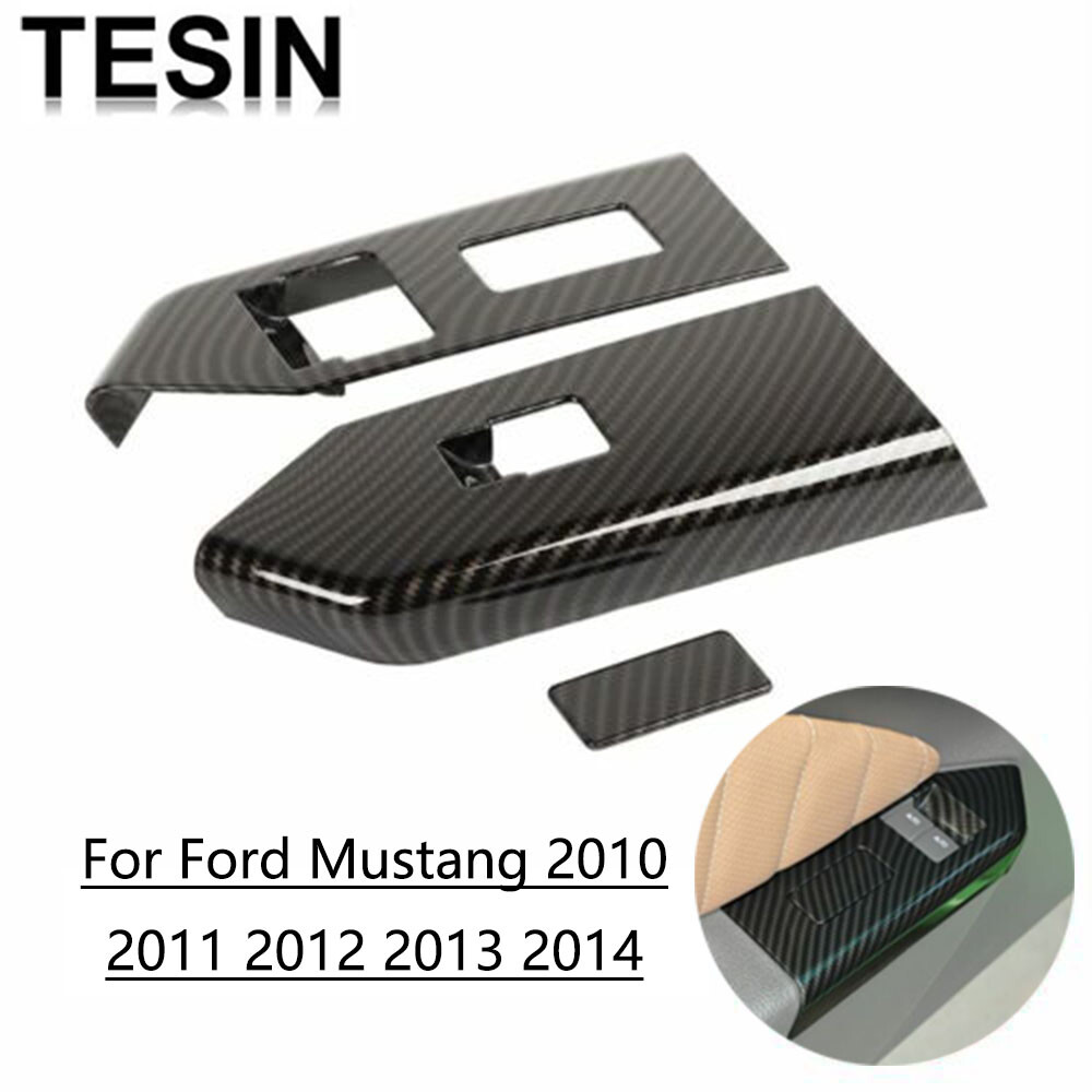 Window Lift Switch Button Panel Cover Trim For 2010-14 Ford Mustang Accessories