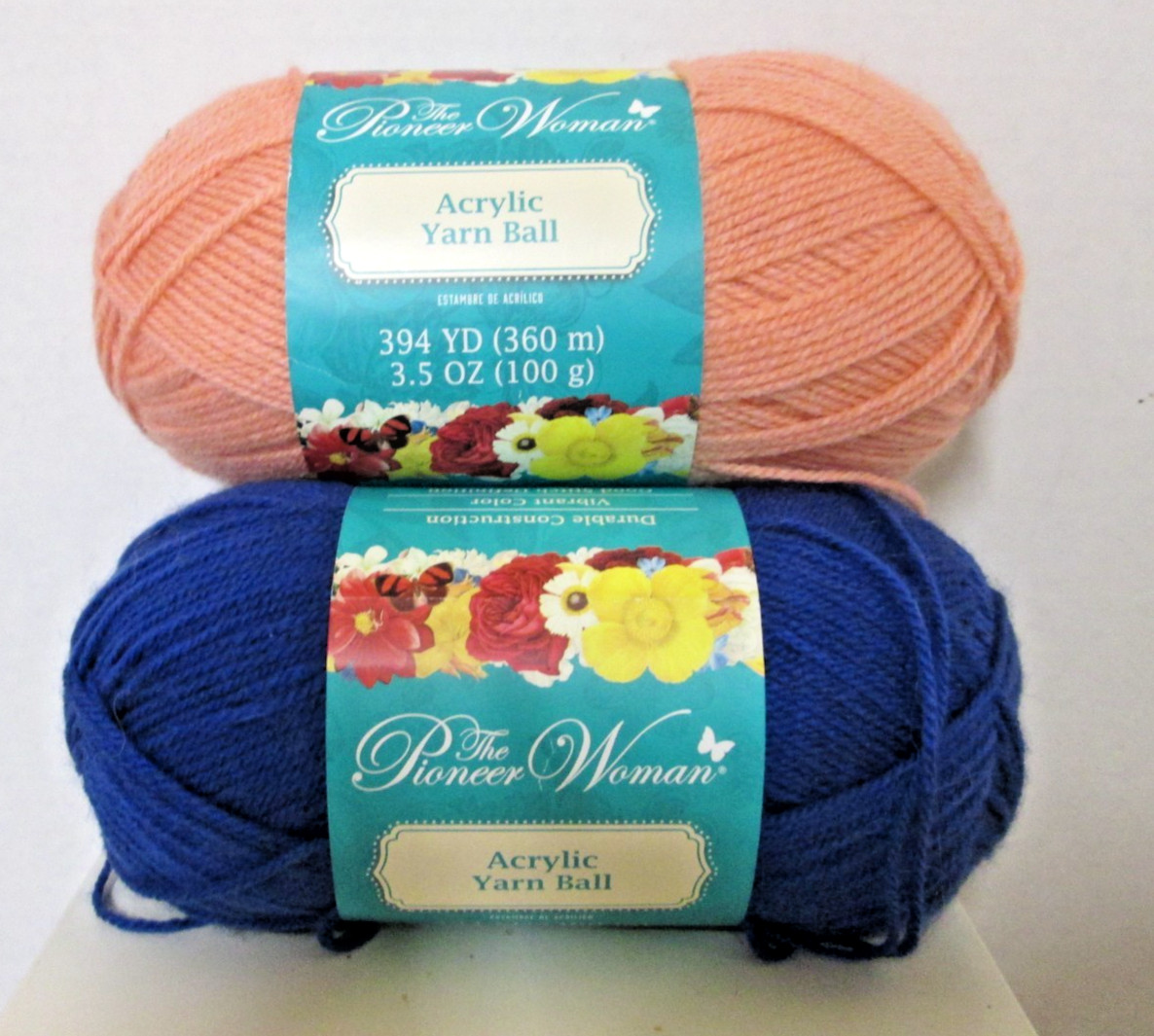 1 Skein The Pioneer Woman Yarn 100% Acrylic #3 Weight - Choose Blue or Coral