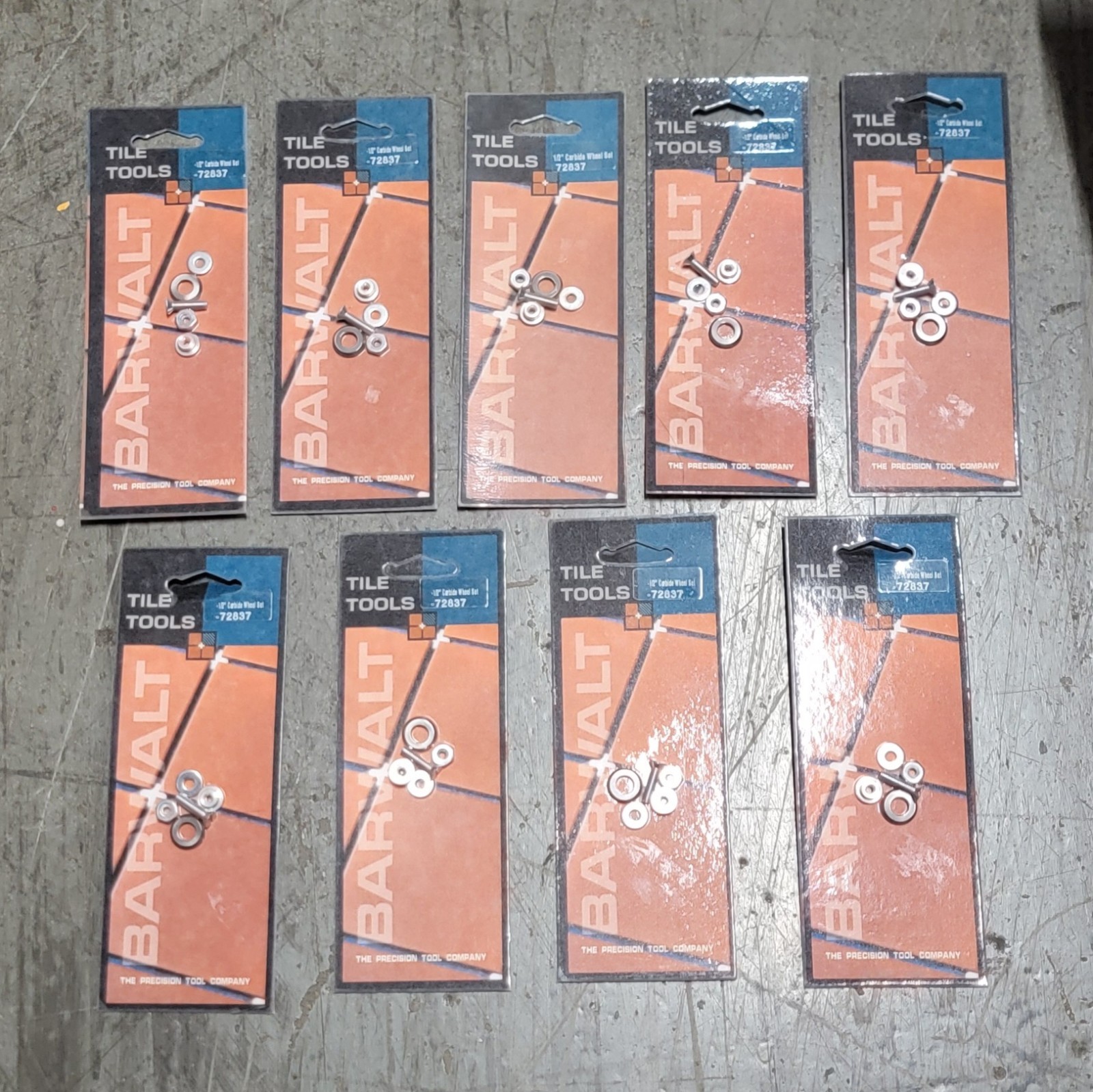 Lot of 9 Barwalt Tile Tools 1/2" Carbide Wheel Sets -72837