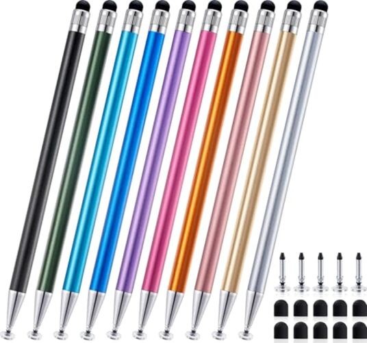 10 Pcs 2-in-1 Stylus Pen for Touchscreen, High Precision & Sensitivity Stylus