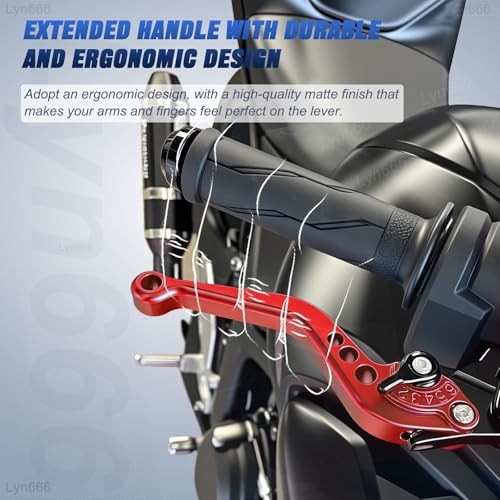 Short Brake Clutch Levers Motorcycle Double Disc Brake Lever CNC Aluminum Red