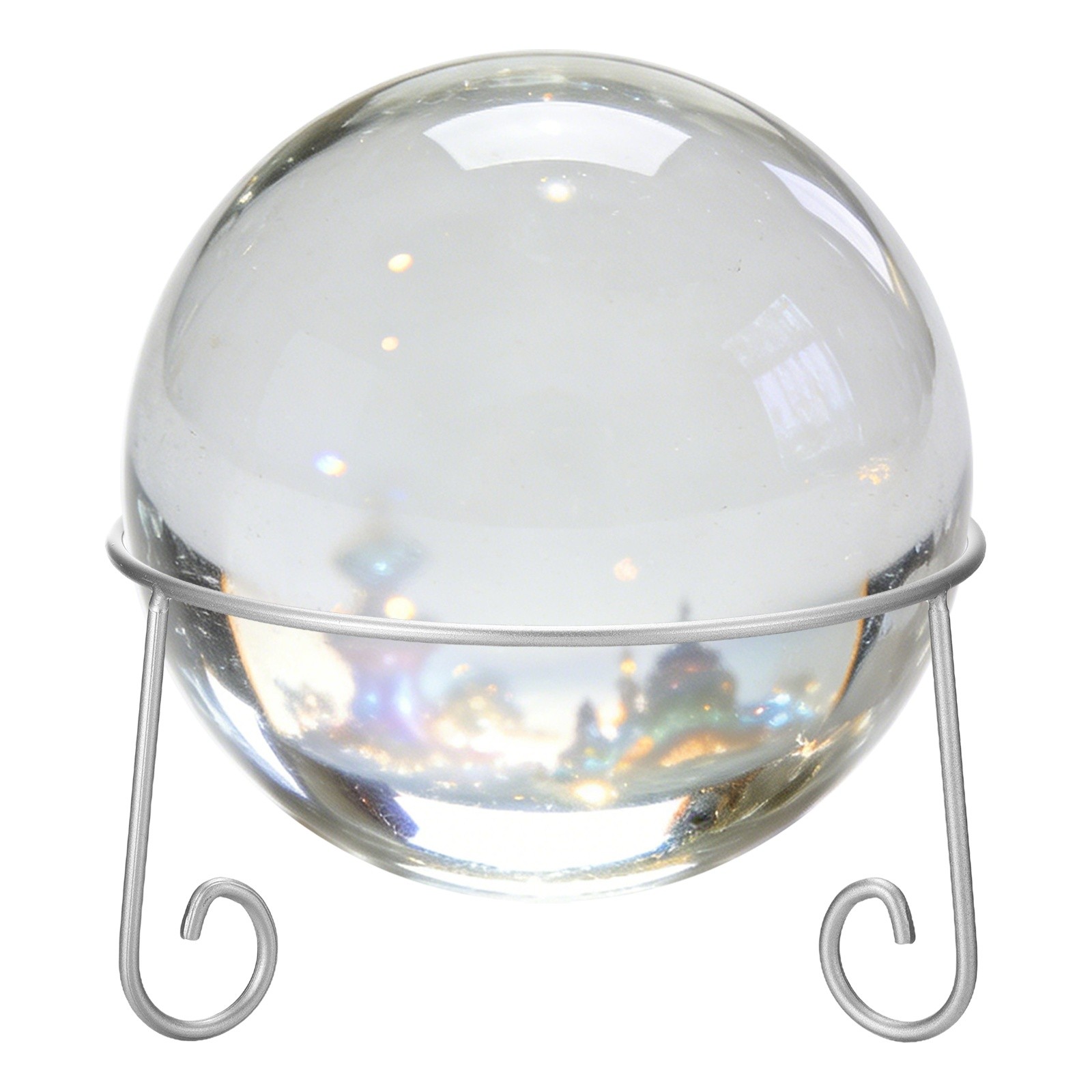 7.9" x 4.3"(IDxH) Metal Gazing Ball Stand for 8.7-10.6" Sphere Holder, Silver