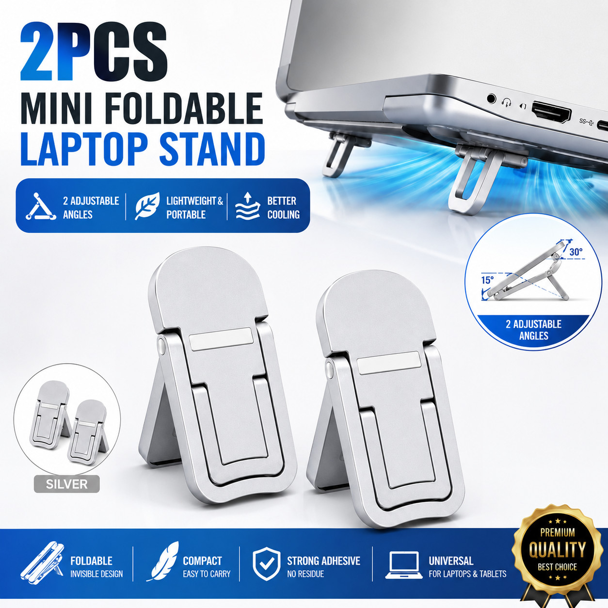 Portable Mini Laptop Stand Holder for Computer Keyboard Adjustable Legs Bracket