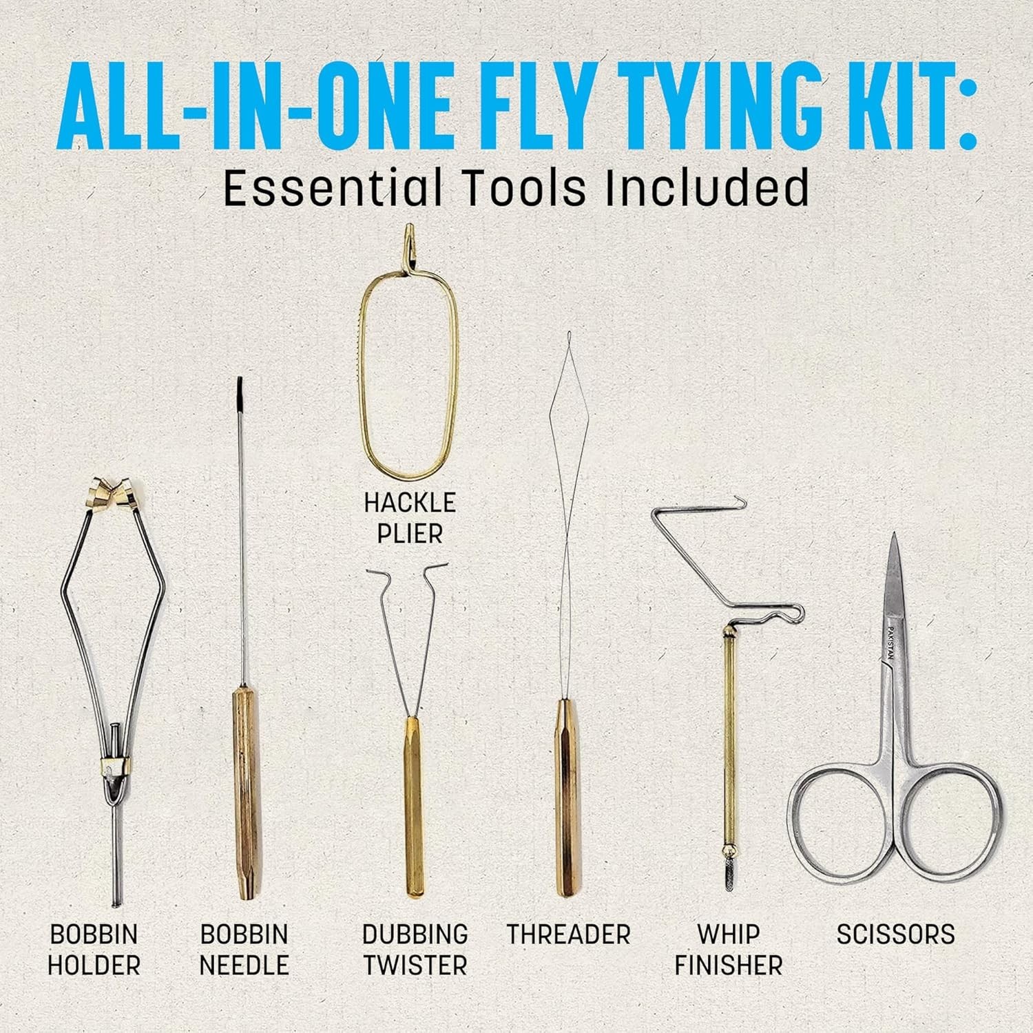 Complete Fly Tying Starter Set in Wooden Box