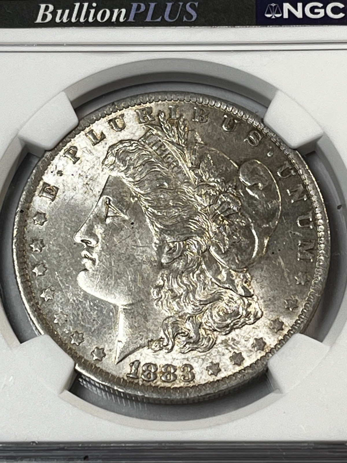 1883-O Morgan Silver Dollar NGC Brilliant Uncirculated Original Bag Fragment