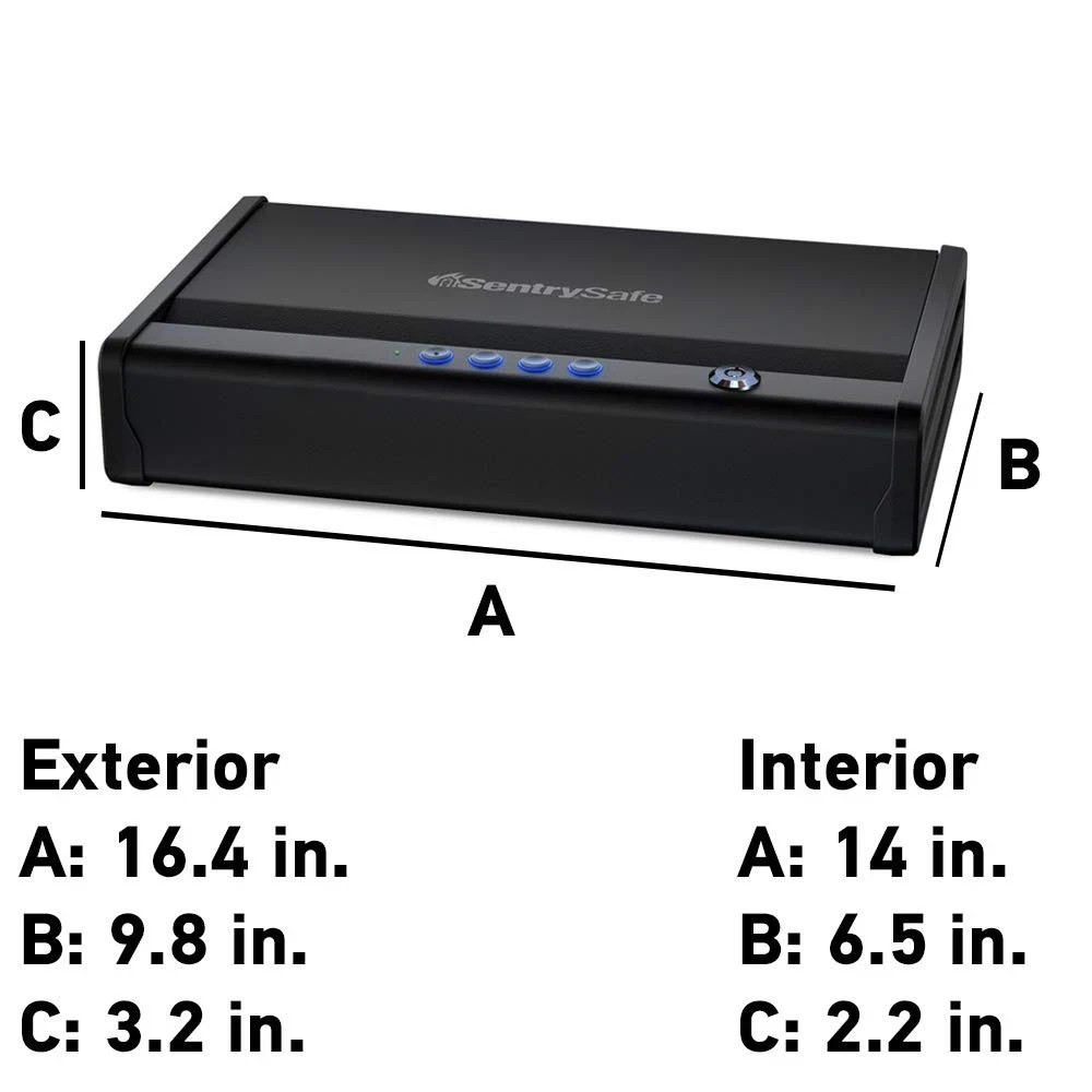 Sentry Safe with Interior Light Stores Two Handguns, and a Digital Keypad