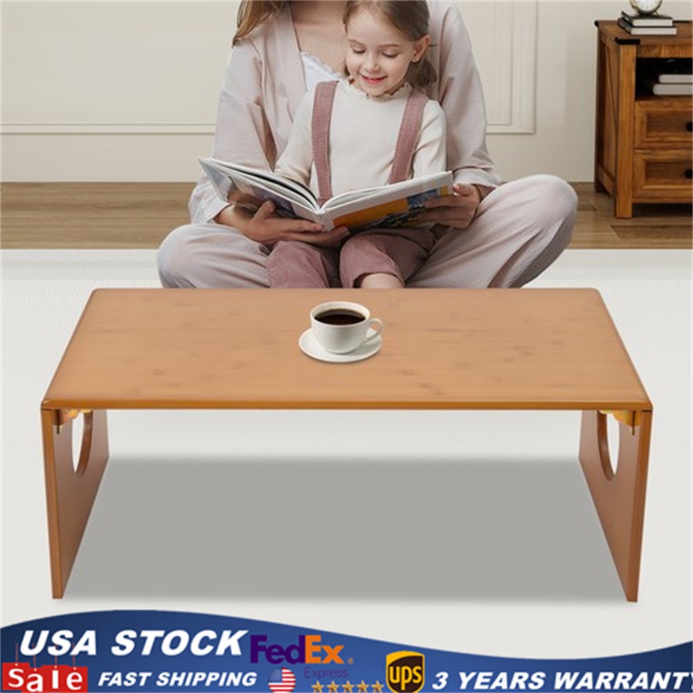 Folding Floor Coffee Table Brown Low Coffee Table Bamboo Portable Coffee Table