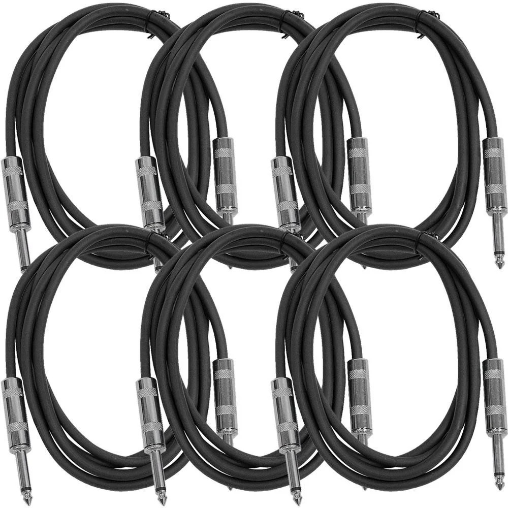 SASTSX6 6 Pack Black 6 Foot TS Patch Cables