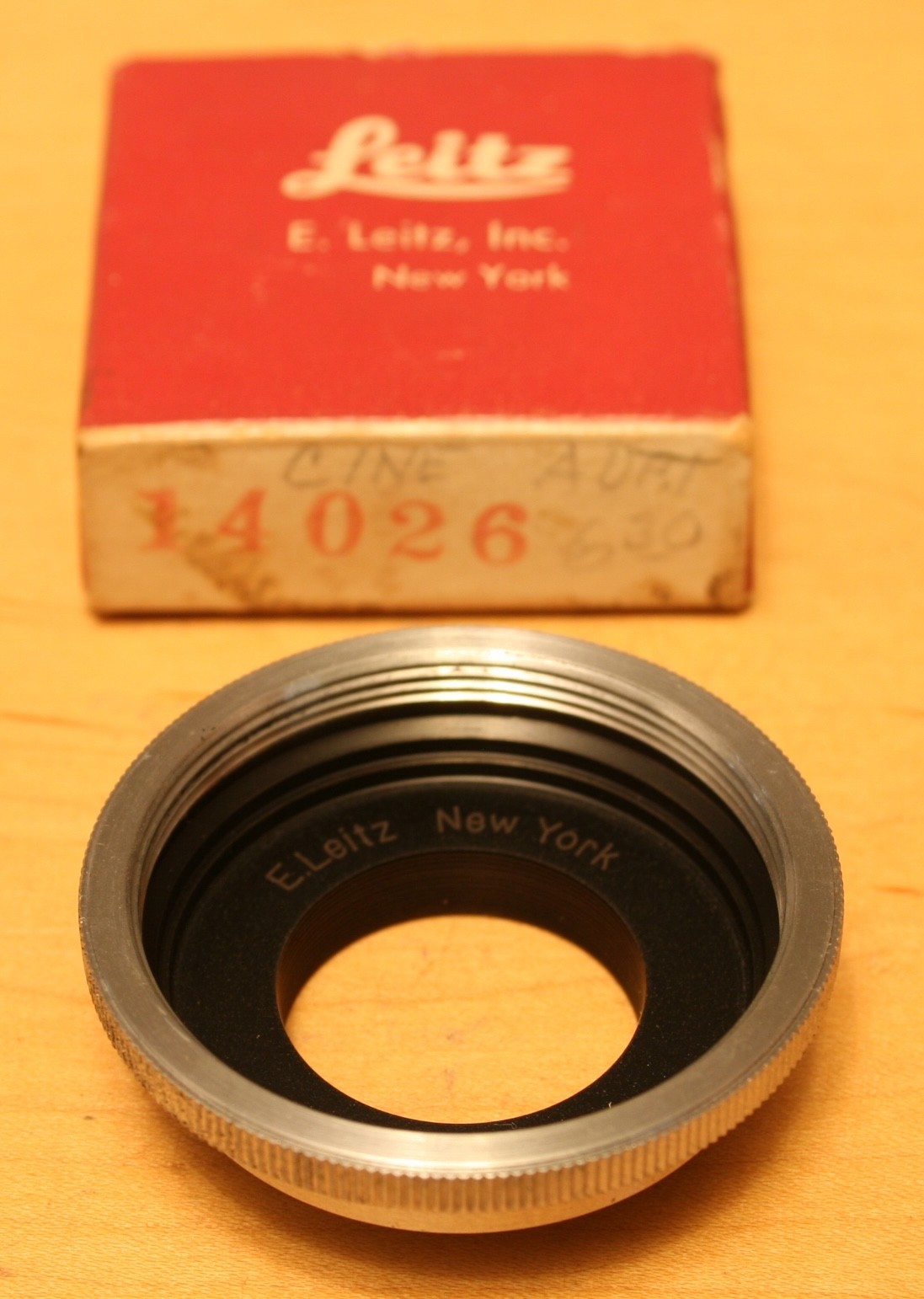 Vintage 1960's Leitz 14026 Cine Adapter For Screw Mounting Leica Lenses, Nice