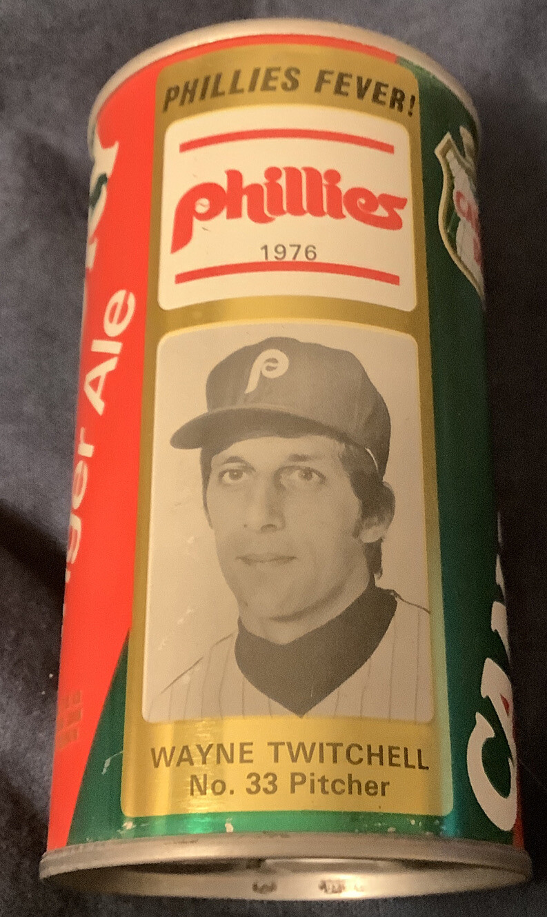 WAYNE TWITCHELL 1976 CANADA DRY GINGER ALE SODA CAN PHILADELPHIA PHILLIES FEVER