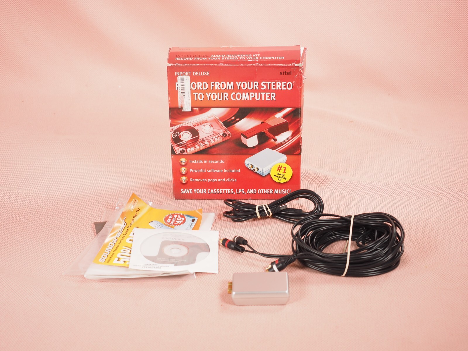 Xitel Inport Deluxe Stereo To PC Recording Kit Cassette LP Other Music Converter