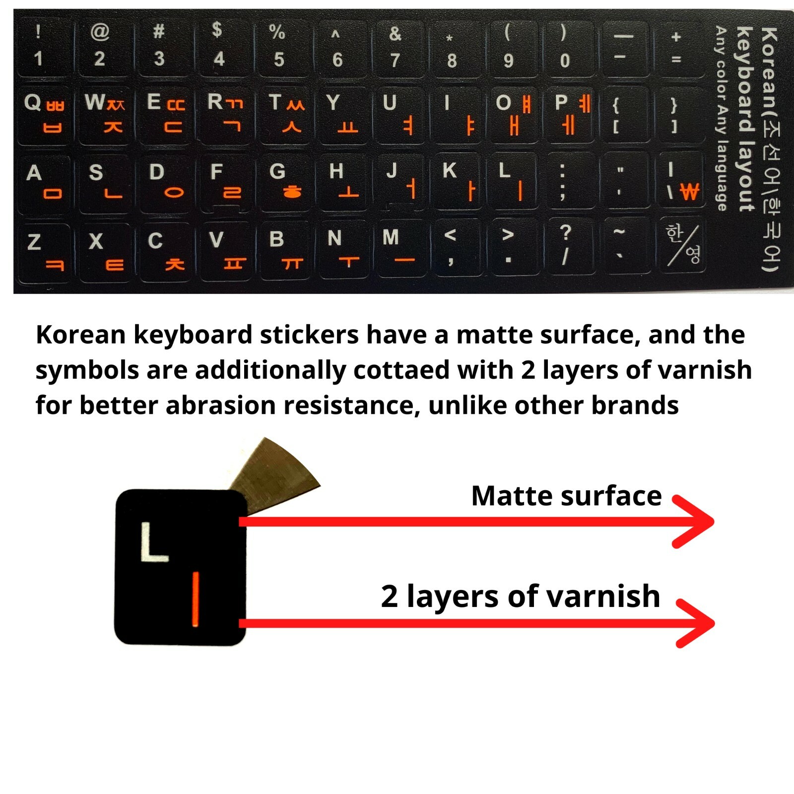 2 PCS Korean keyboard stickers Waterproof Replacement Computer Laptop Keyboard 