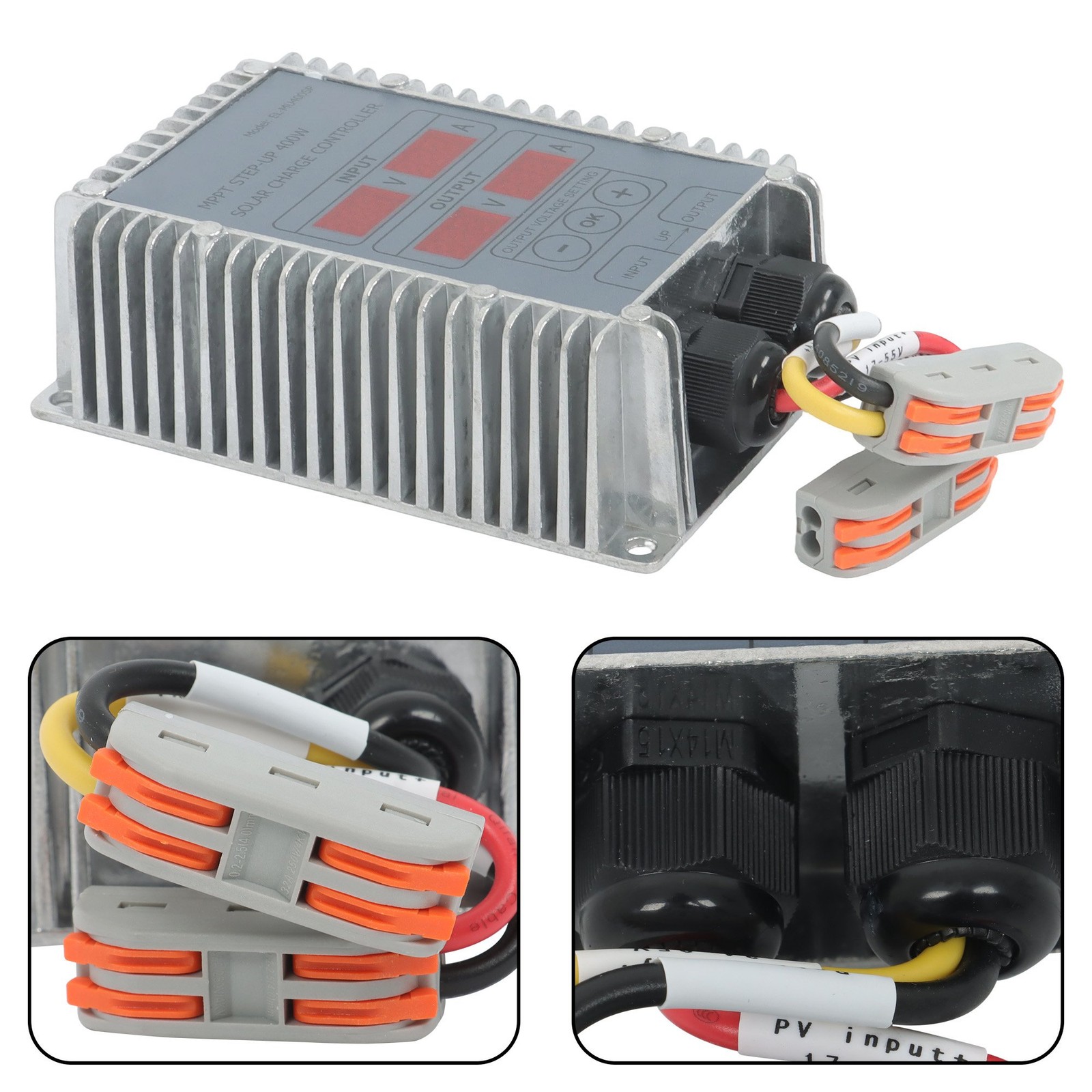 High Power MPPT Solar Controller 400W 24-85V Boost Backlight Display Waterproof
