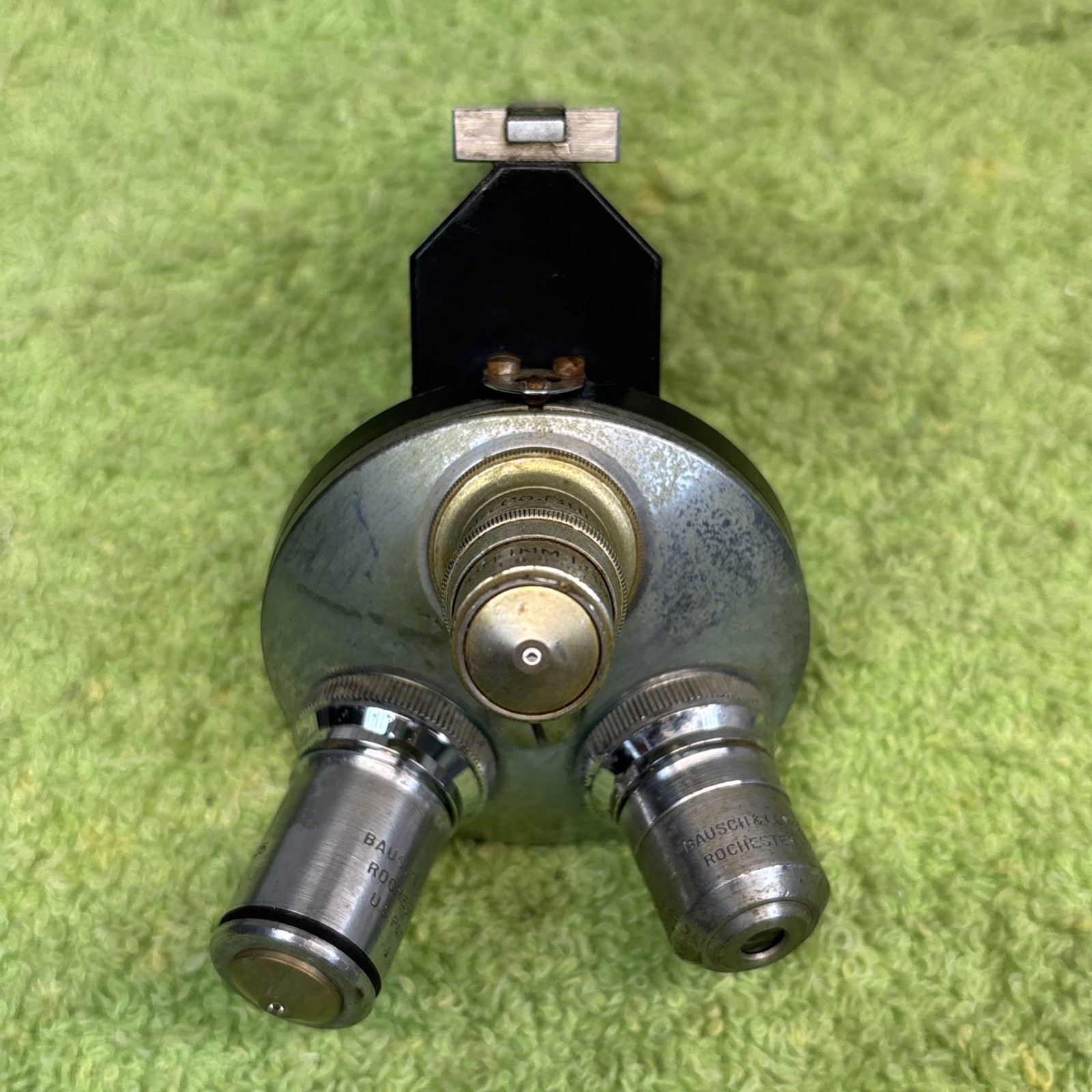 BAUSCH LOMB ANTIQUE NOSEPIECE + OBJECTIVES MICROSCOPE PART AS PICTURED