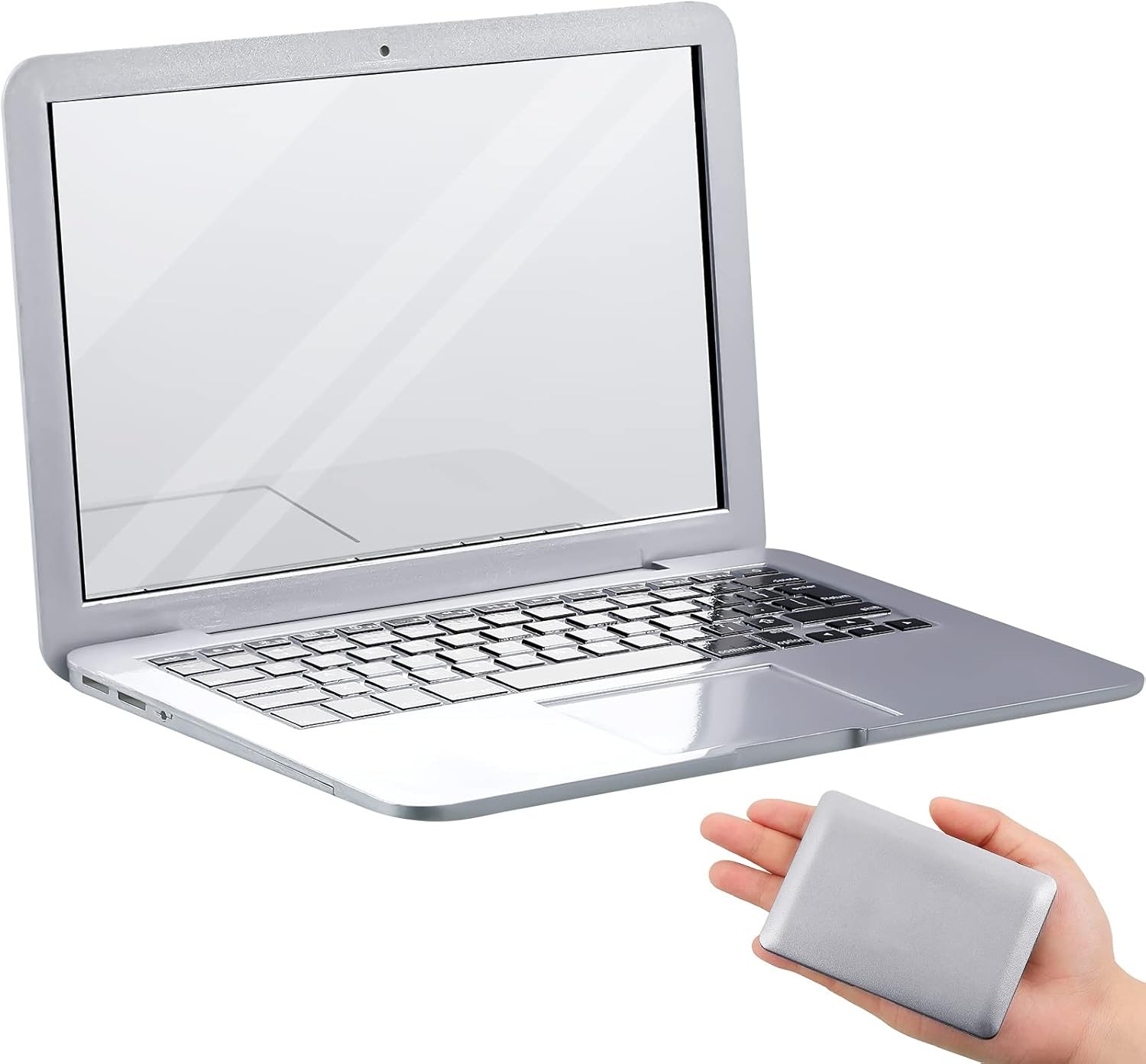 Jetec Mini Cat Laptop Toy Pocket Mirror 3.7 2.5"L x 3.7"W, Silver