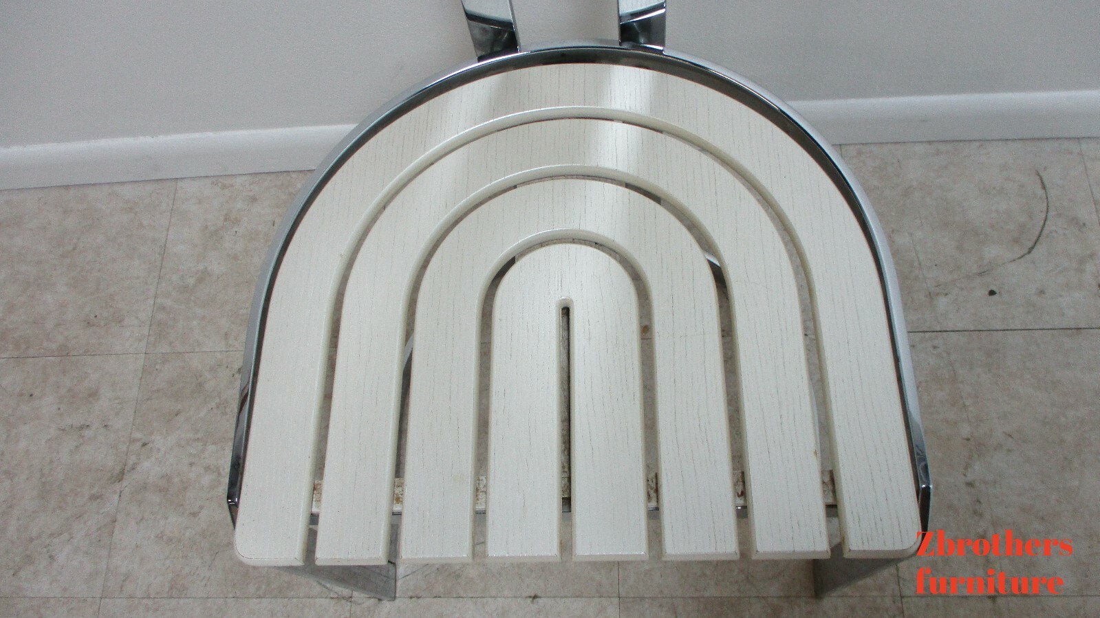 Vintage Design Institute Chrome High Back Dining Room Side Chair Mid Century B