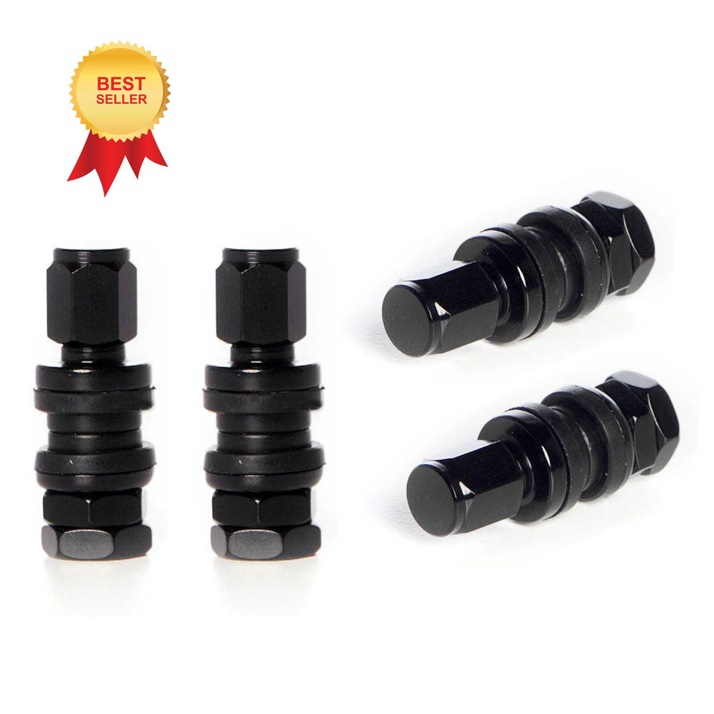 Circuit Performance VS33 Shorty Black Bolt-in Valve Stems (Set of 4)