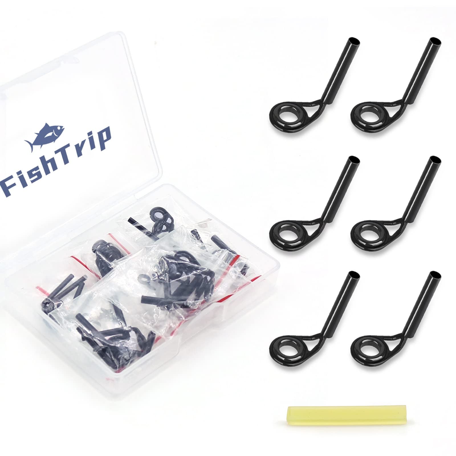 FishTrip Micro Rod Tips Repair Kit - 30pcs Baitcasting Rods Fishing Small