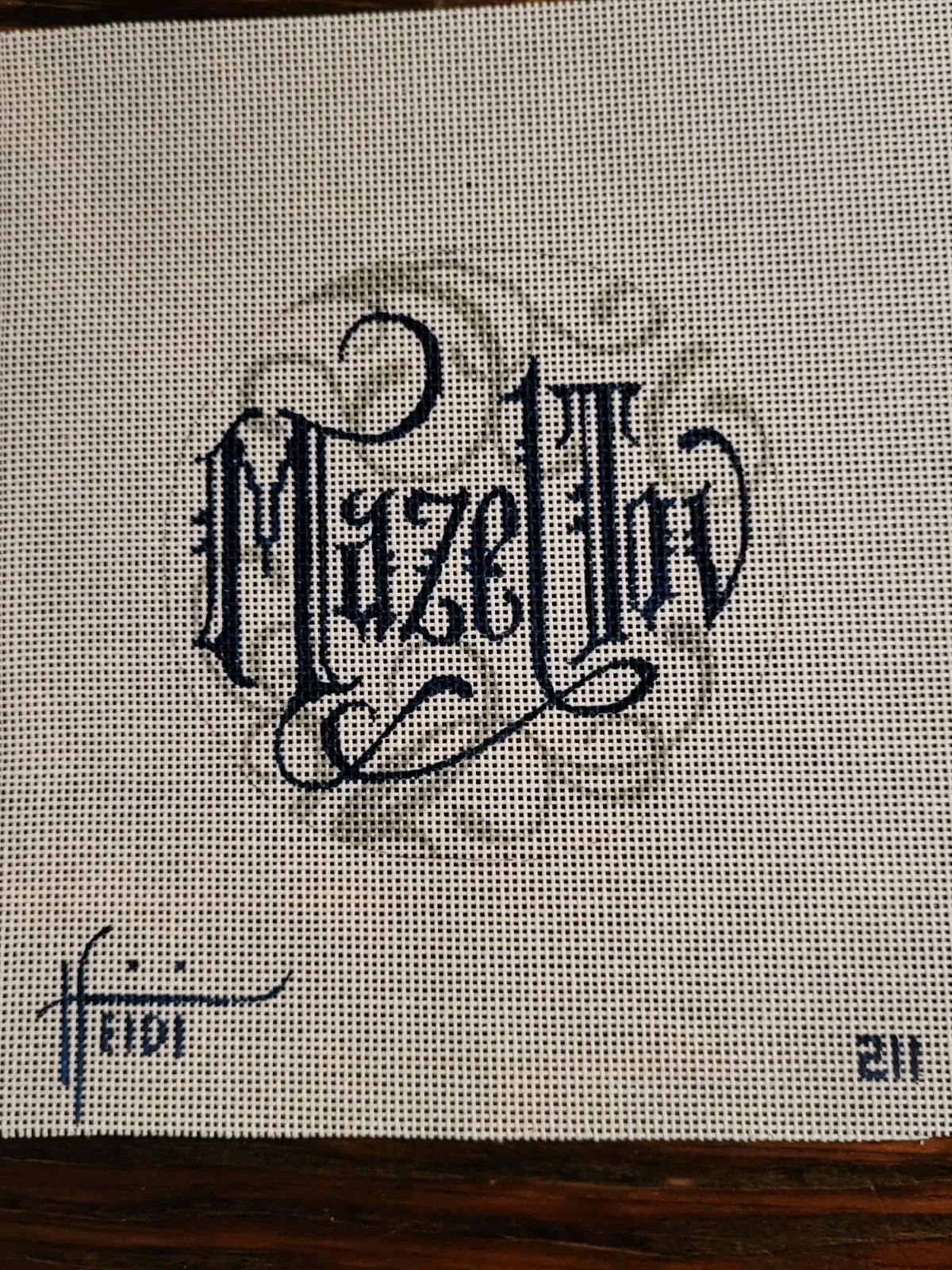 Mazel Tov Filigree Needlepoint Canvas By Heidi Stanley Designs