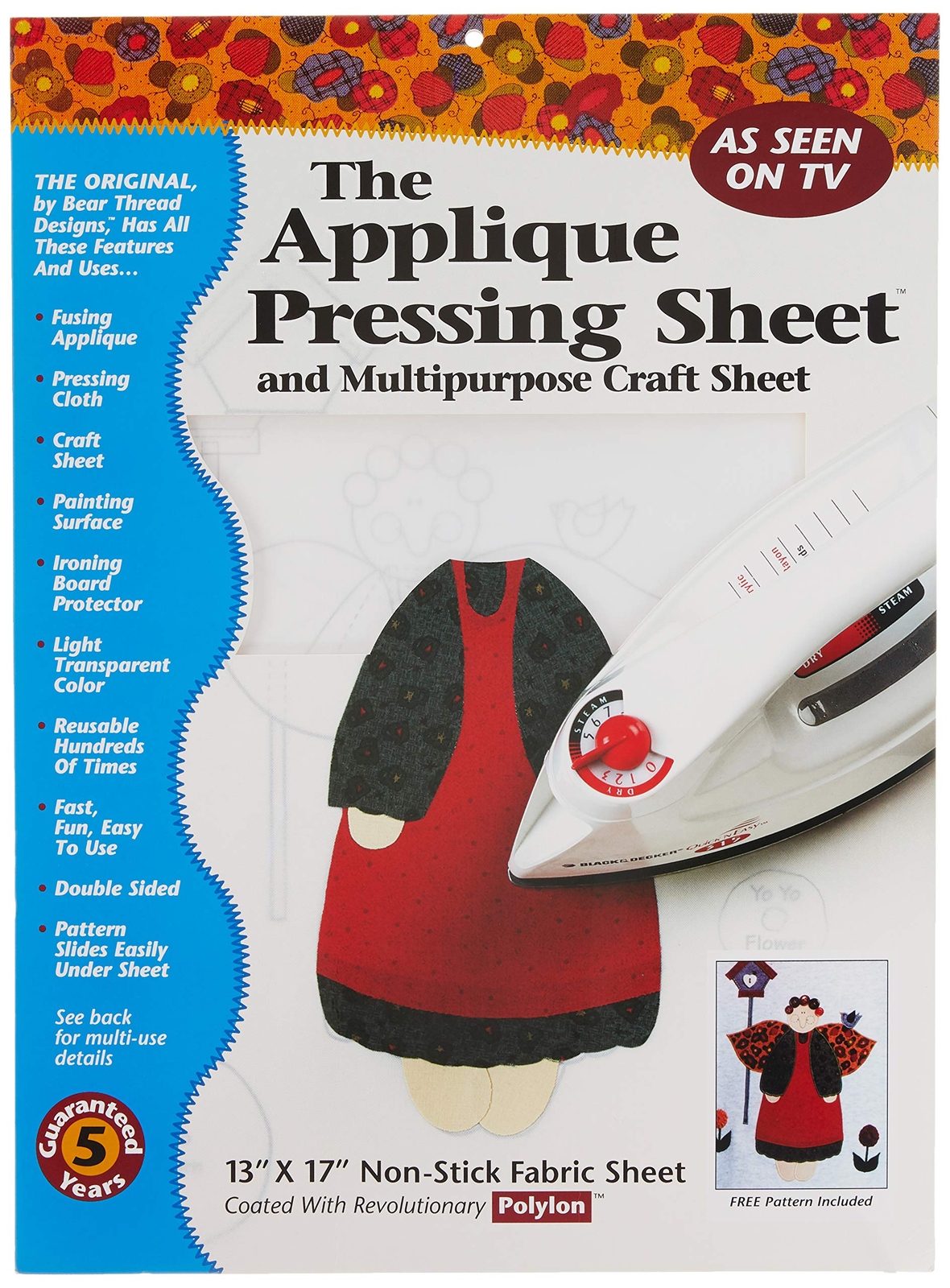 13.3L Applique Pressing Sheet for Fusible Designs Double Sided Non Stick